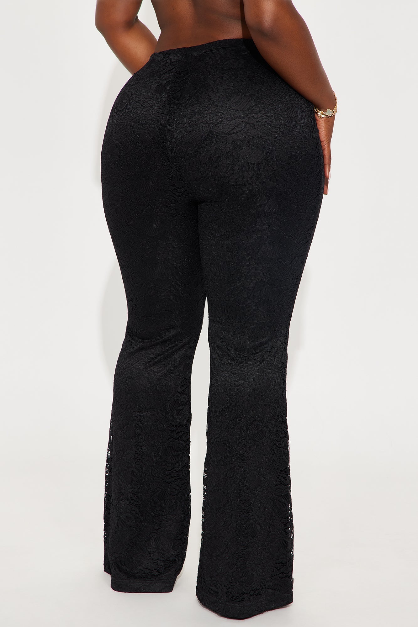 Start A Riot Lace Flare Pant - Black