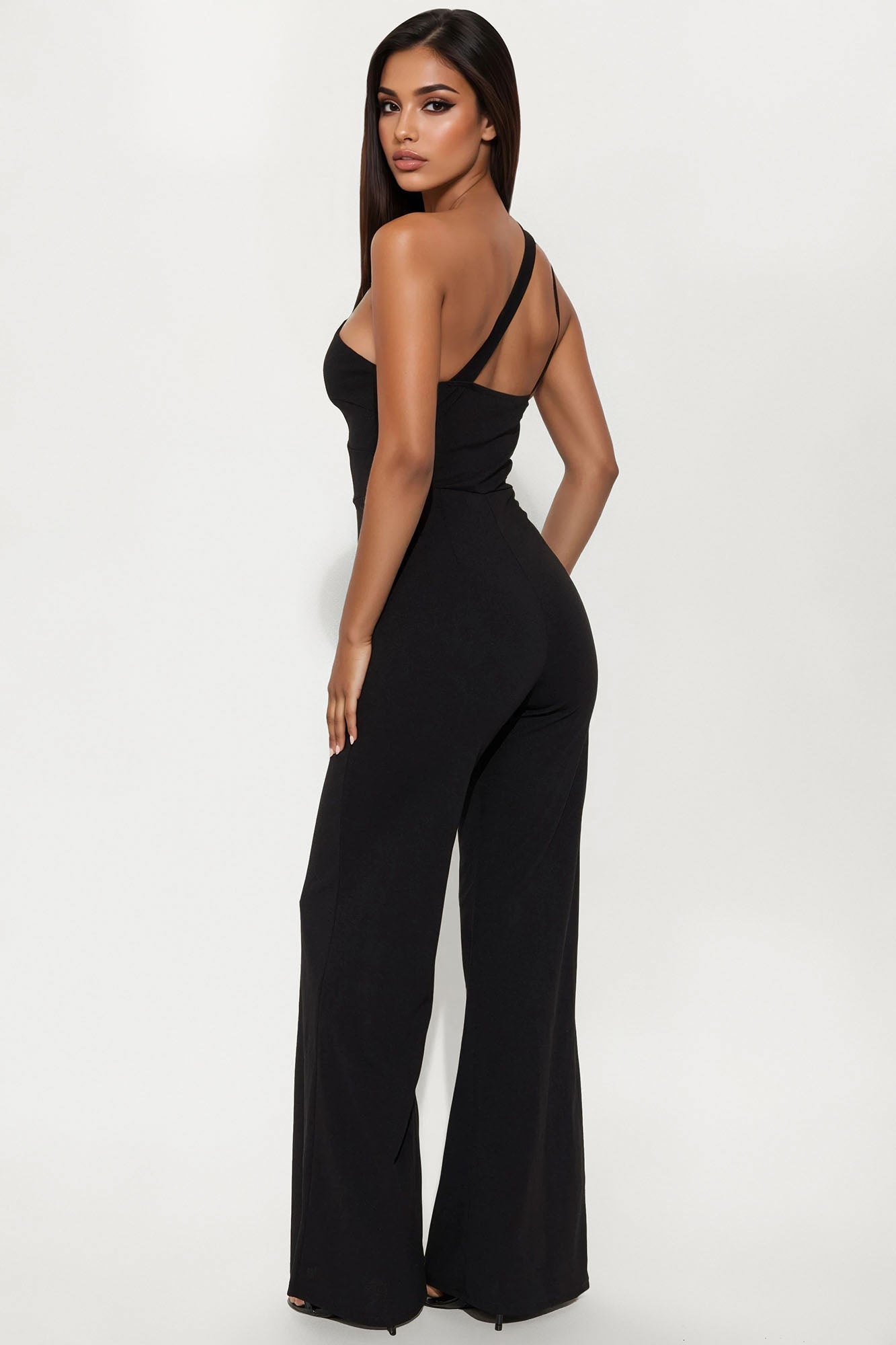Too Appealing One Shoulder Jumpsuit - Black