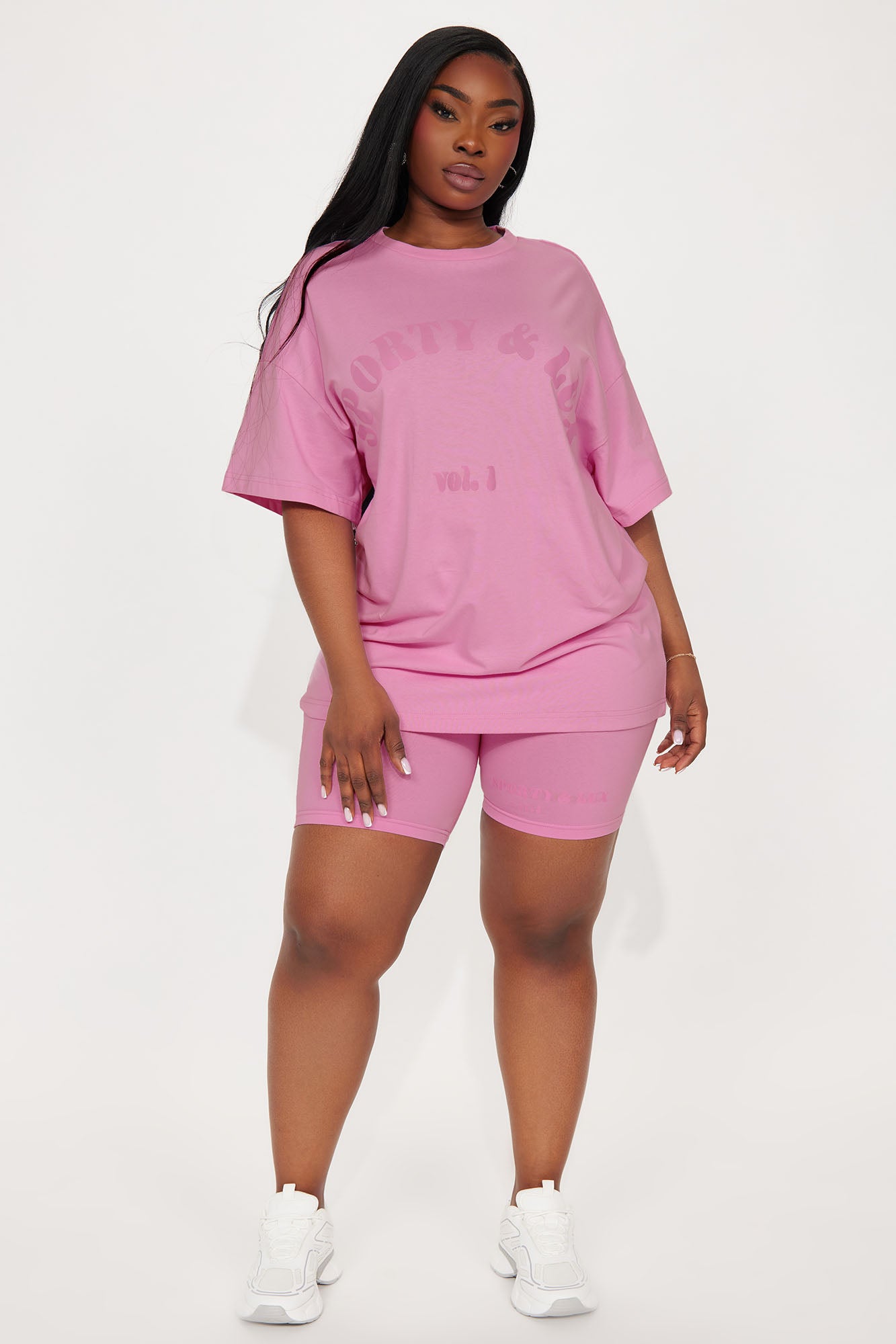 Sporty & Lux Biker Short Set - Pink