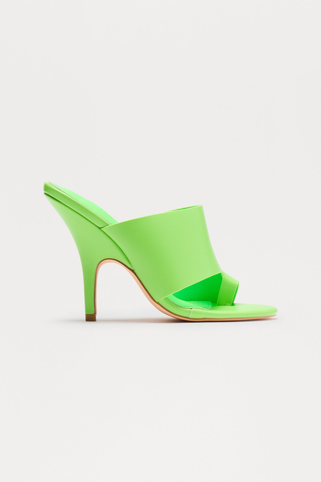 Nicolette Faux Leather Toe Ring Mules - Green