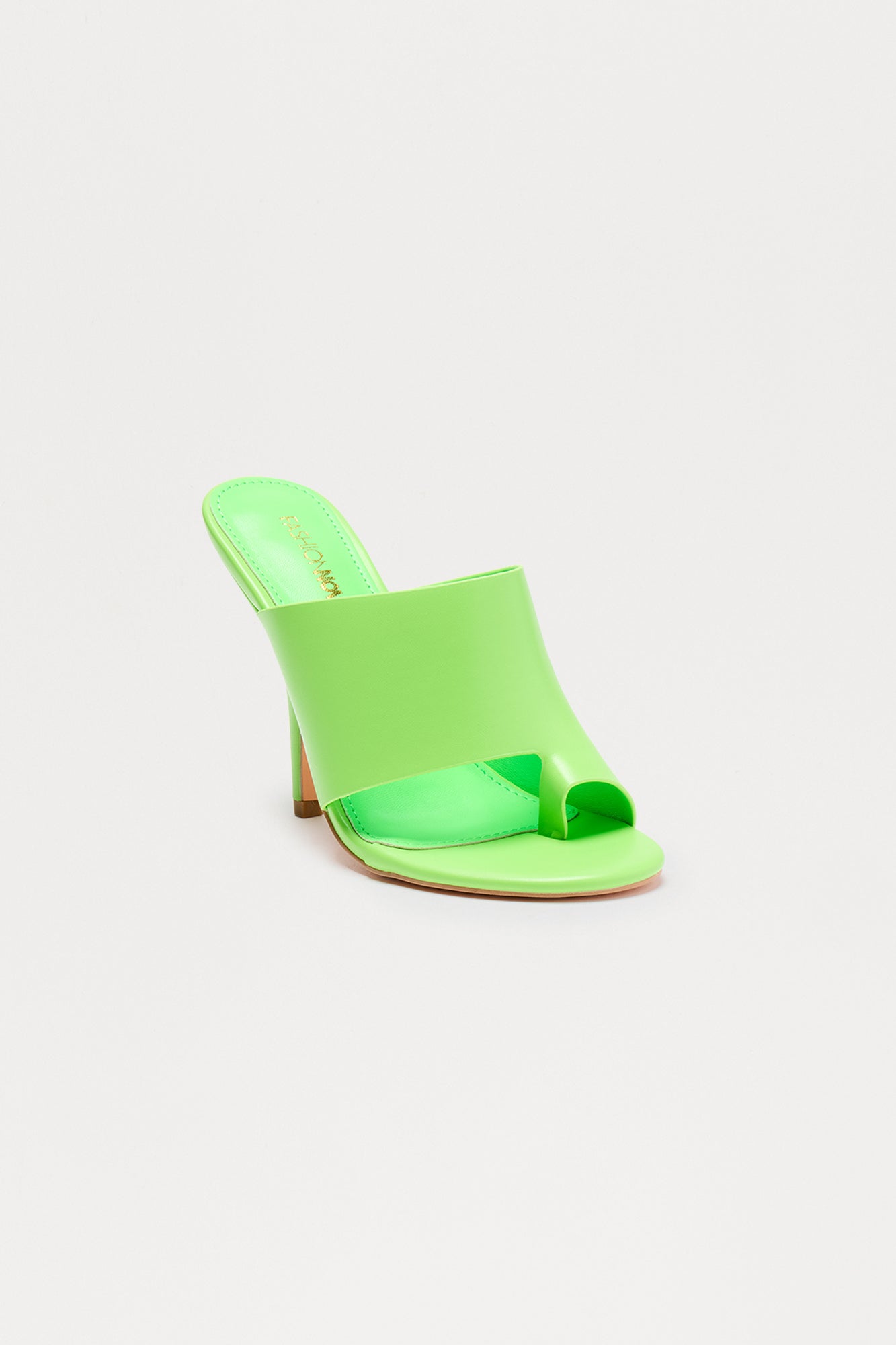 Nicolette Faux Leather Toe Ring Mules - Green