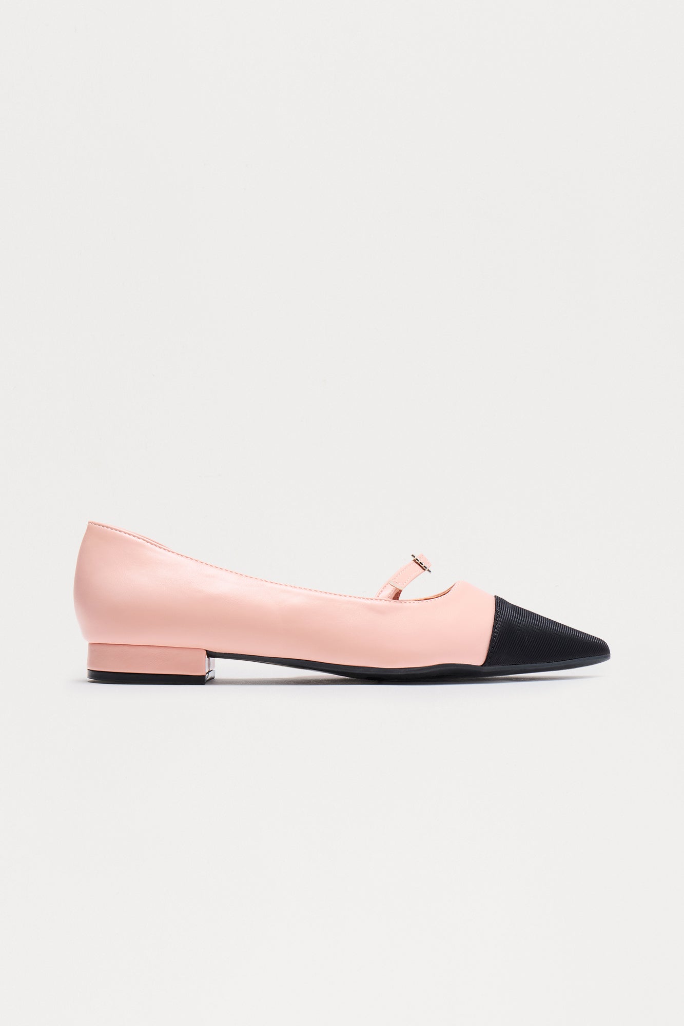 Dray Rhinestone Buckle Ballet Flats - Pink