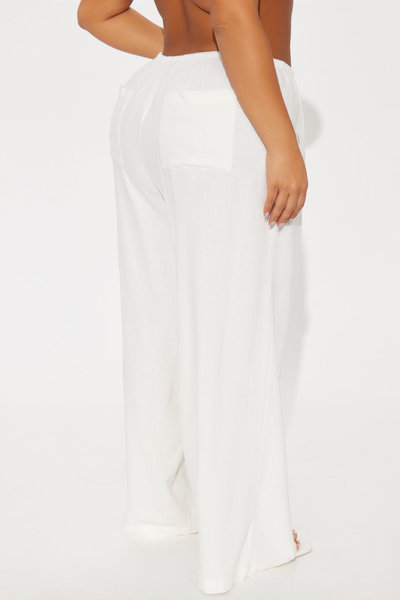 Seaside Soiree Wide Leg Linen Pant - Ivory
