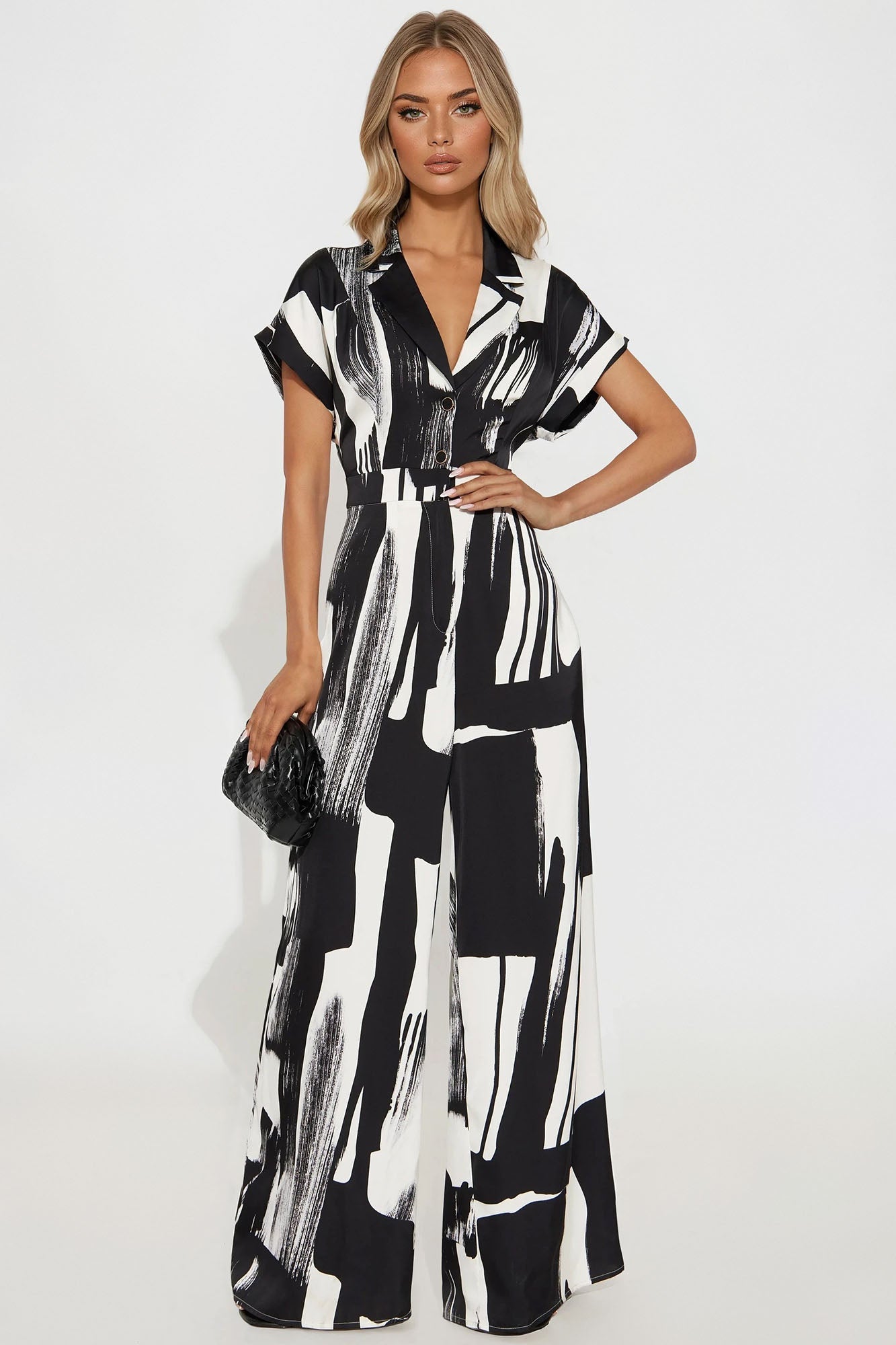 Gaia Printed Satin Jumpsuit - Black/combo