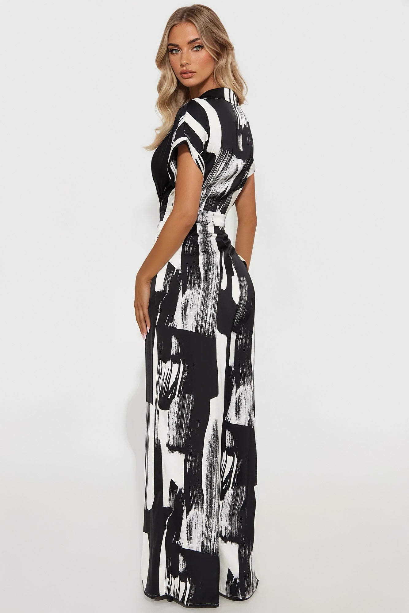 Gaia Printed Satin Jumpsuit - Black/combo