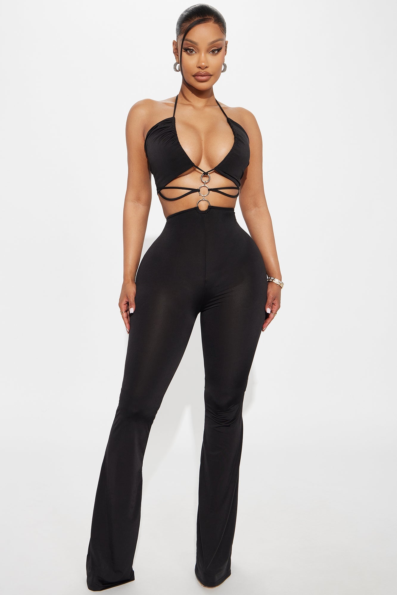 Give It To You Straight Strappy Jumpsuit - Black