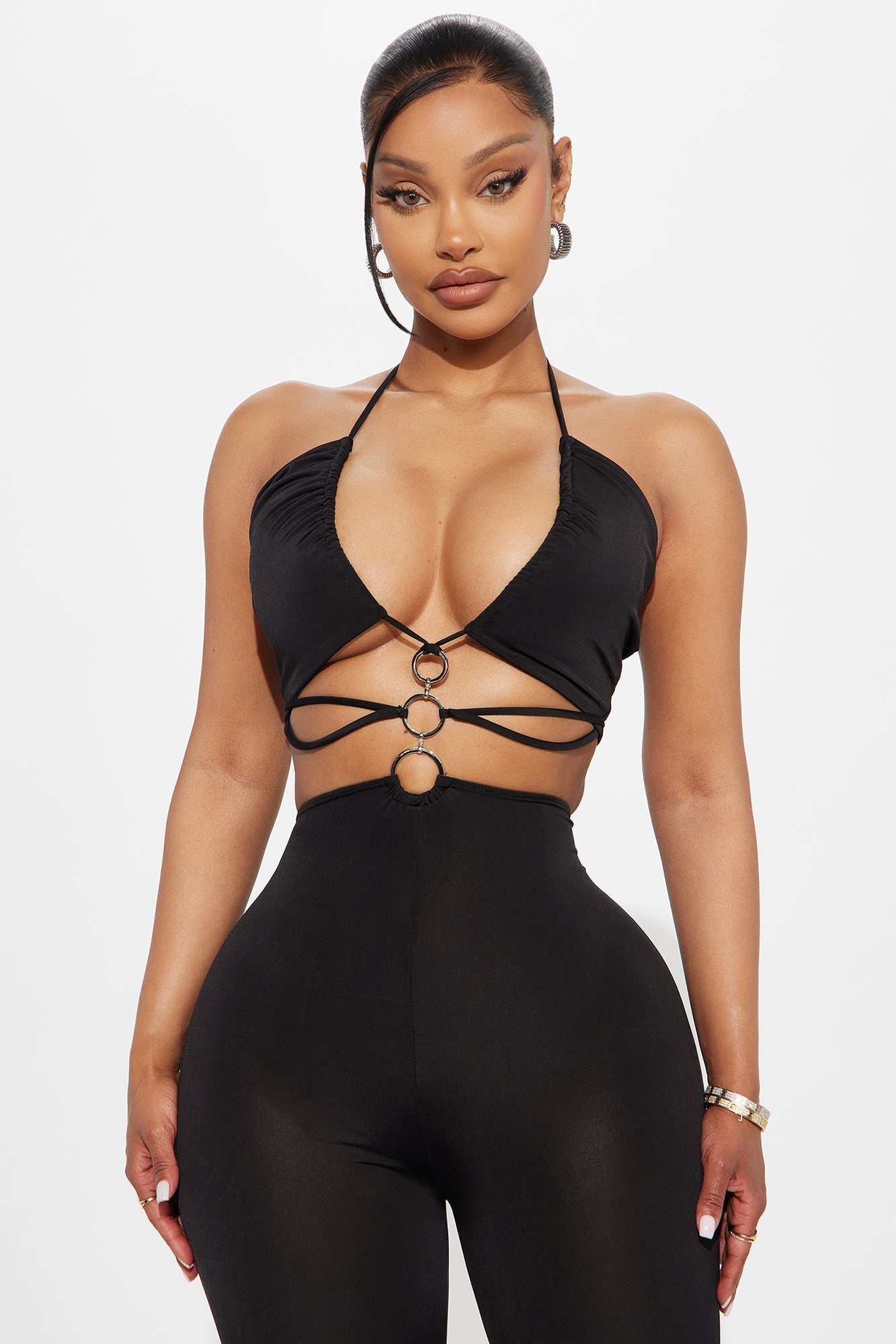 Give It To You Straight Strappy Jumpsuit - Black
