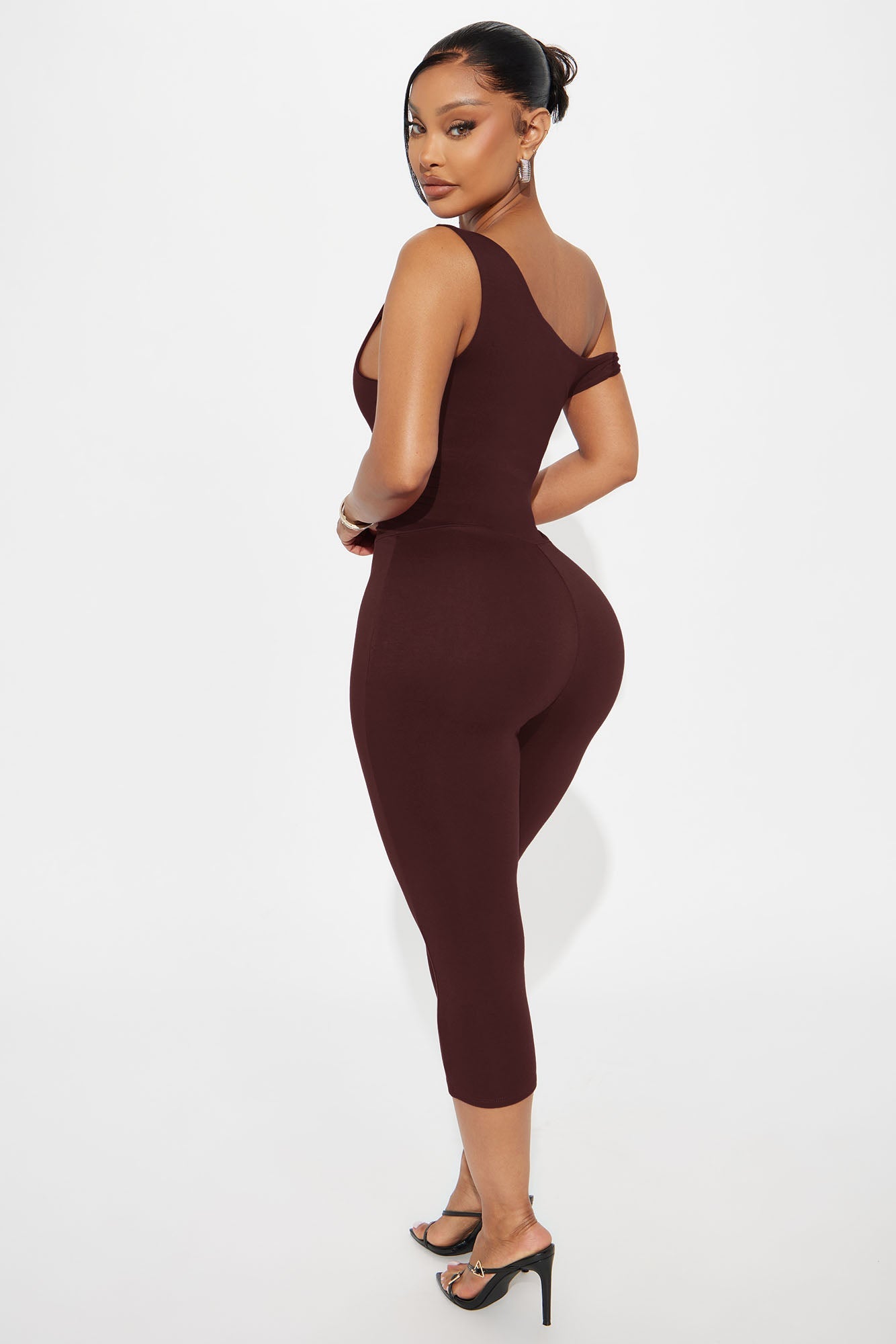 Sweet Like Candy Capri Jumpsuit - Chocolate