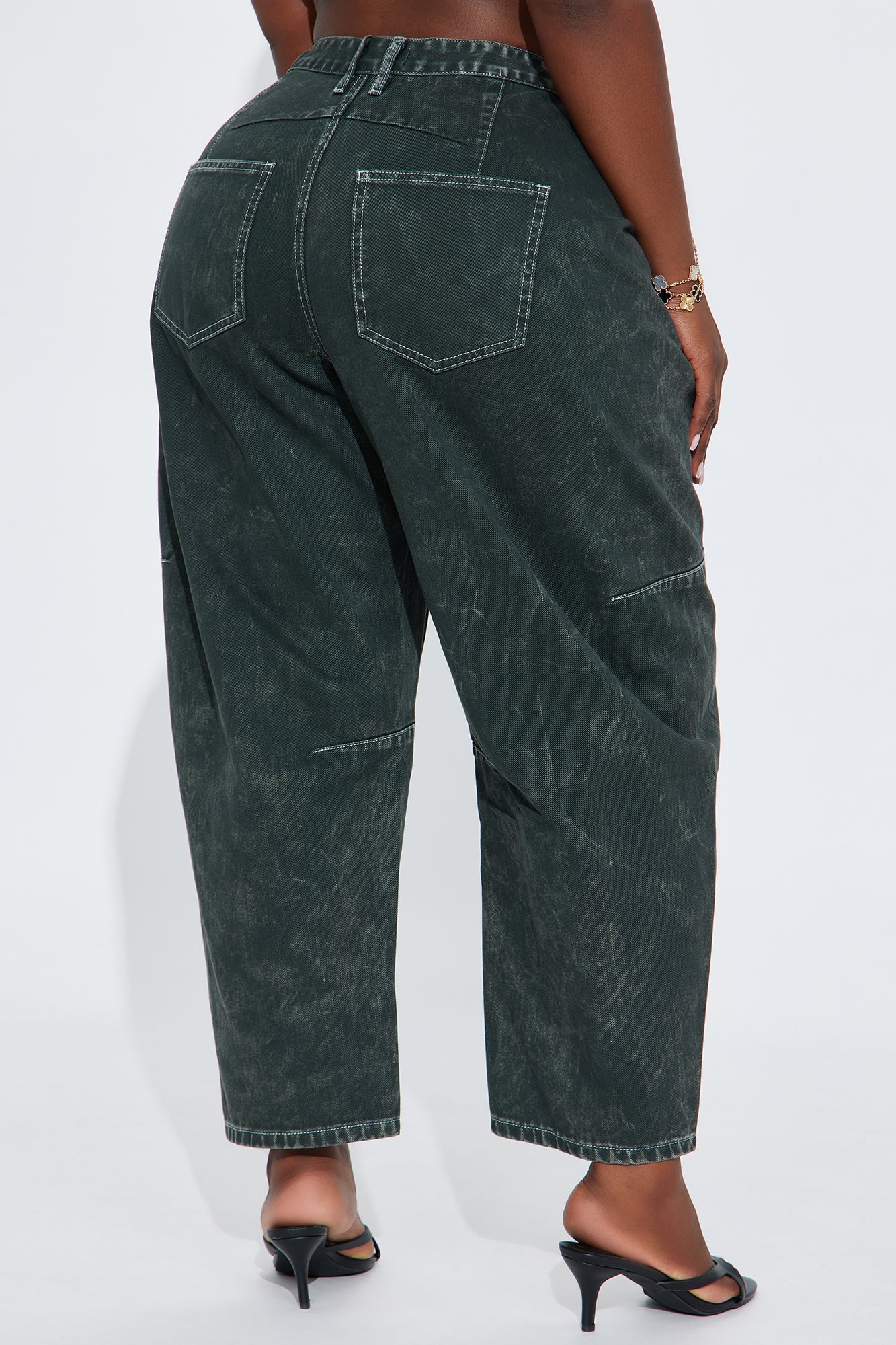 Lily Barrel Leg Jean - Dark Olive