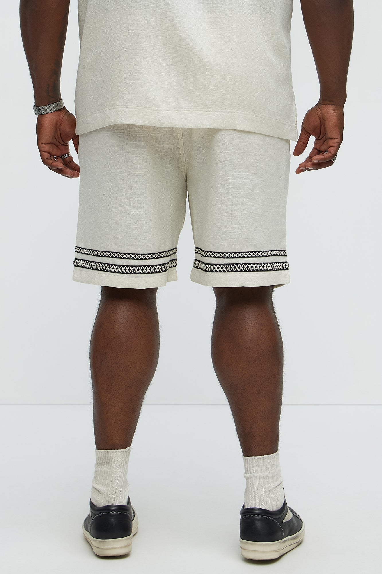 Ibiza VIP Club Linen Like Relaxed Shorts - Off White