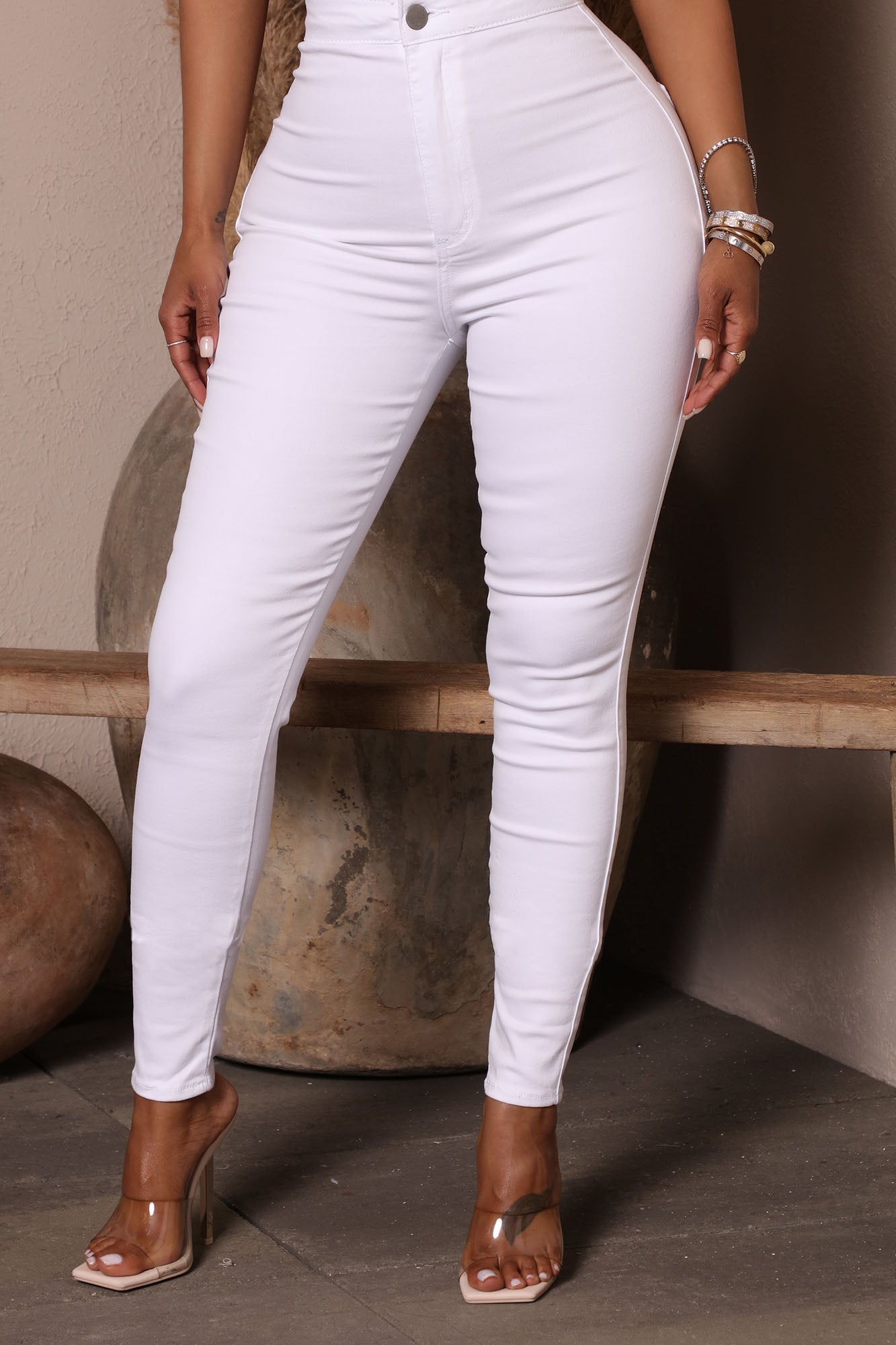 Luxe Ultra High Waist Skinny Jeans - White