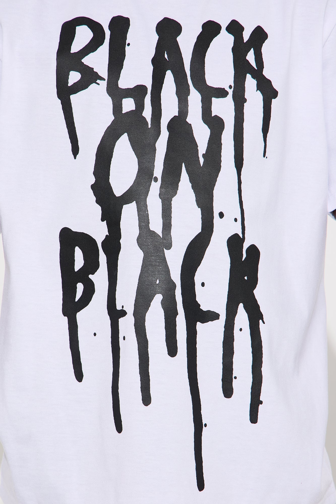 Mini Black On Black T-Shirt And Fleece Pant Set - White/Black
