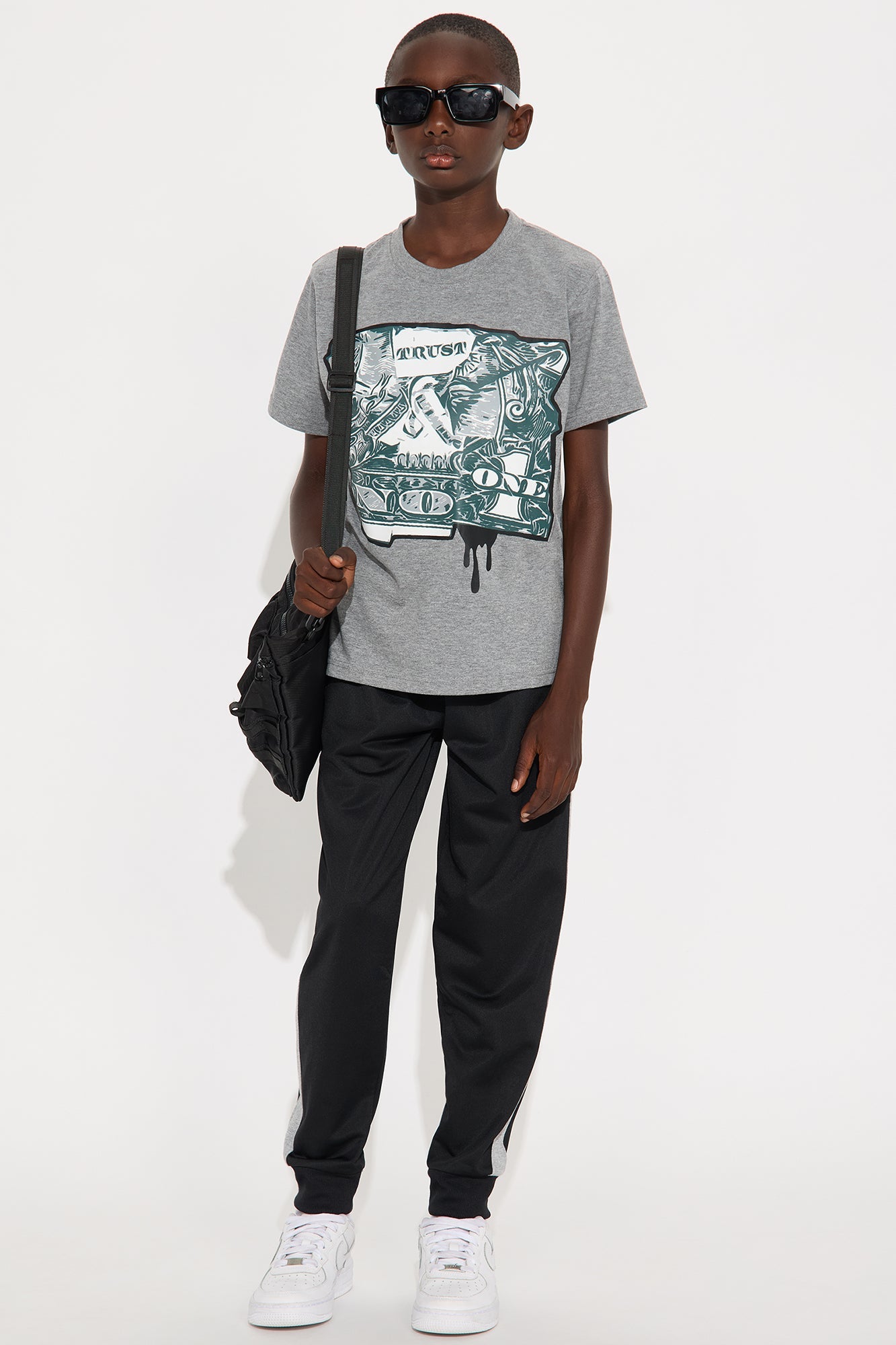 Mini Big Money T-Shirt And Pant Set - Grey/combo