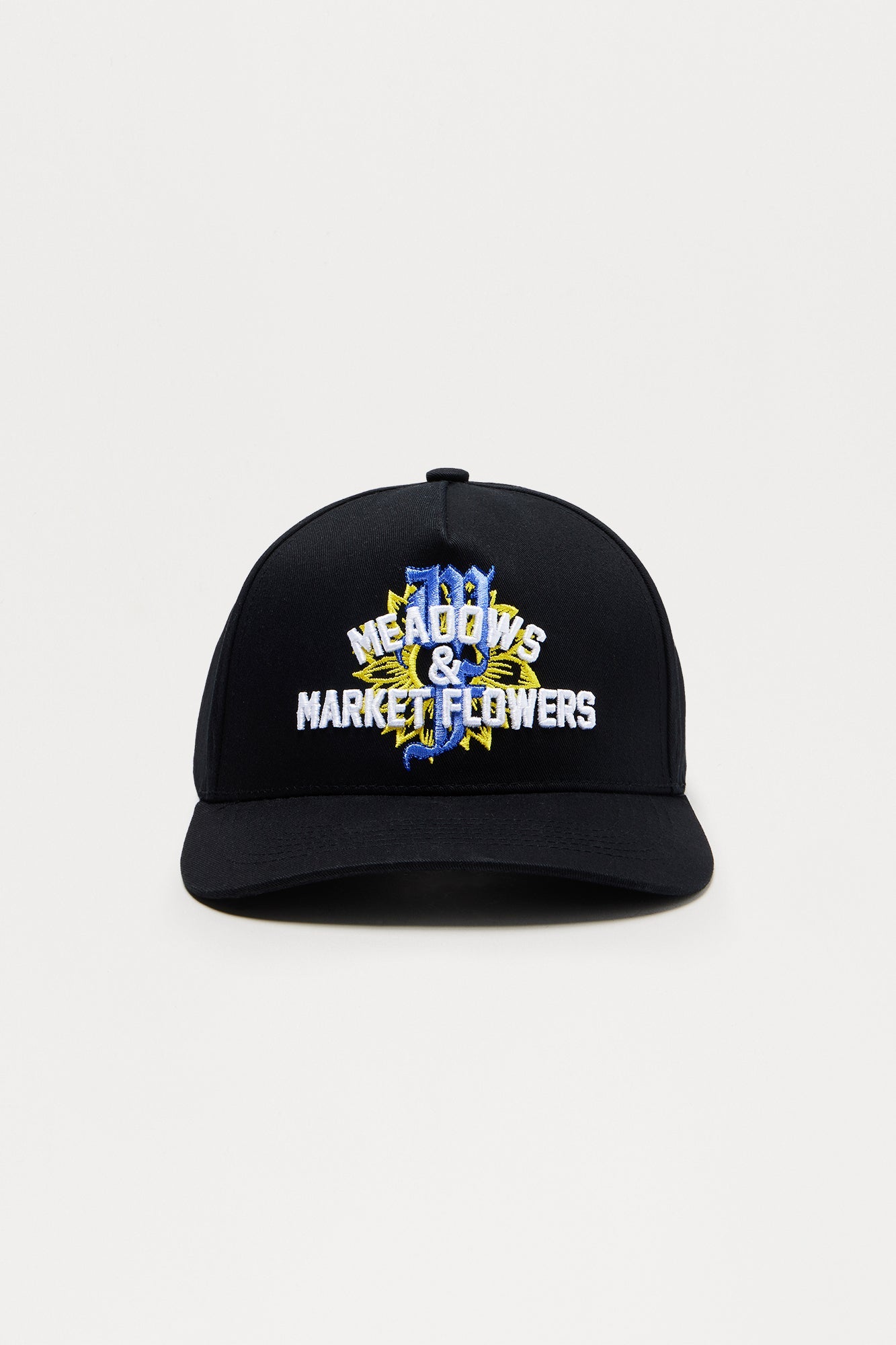 Meadows And Flowers Snapback Hat - Black