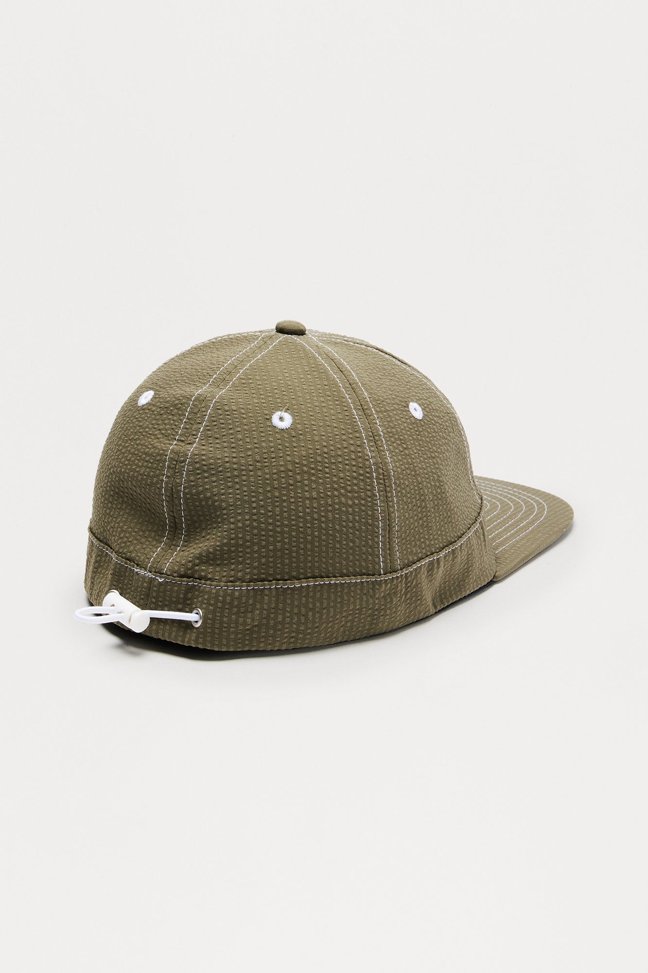 Seersucker 6 Panel Hat - Olive
