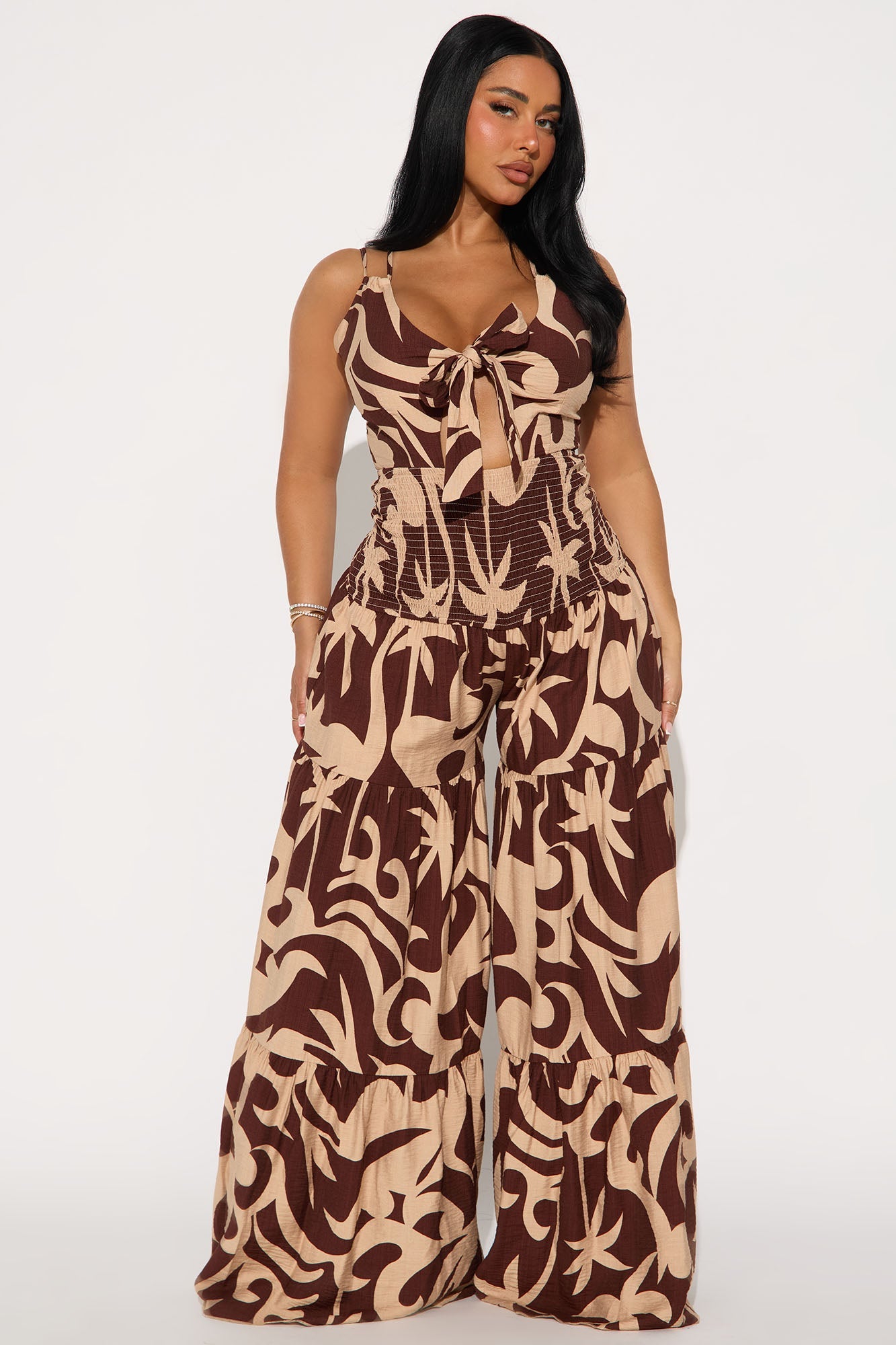 Kamiyah Vacation Printed Jumpsuit - Chocolate/Combo
