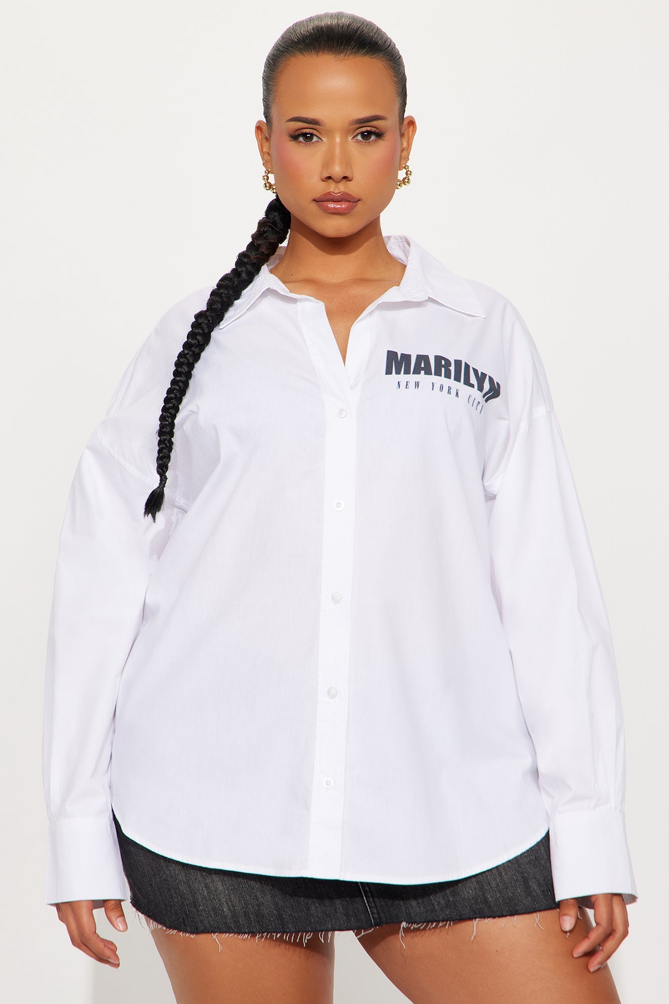 Marilyn Monroe Poplin Top - White