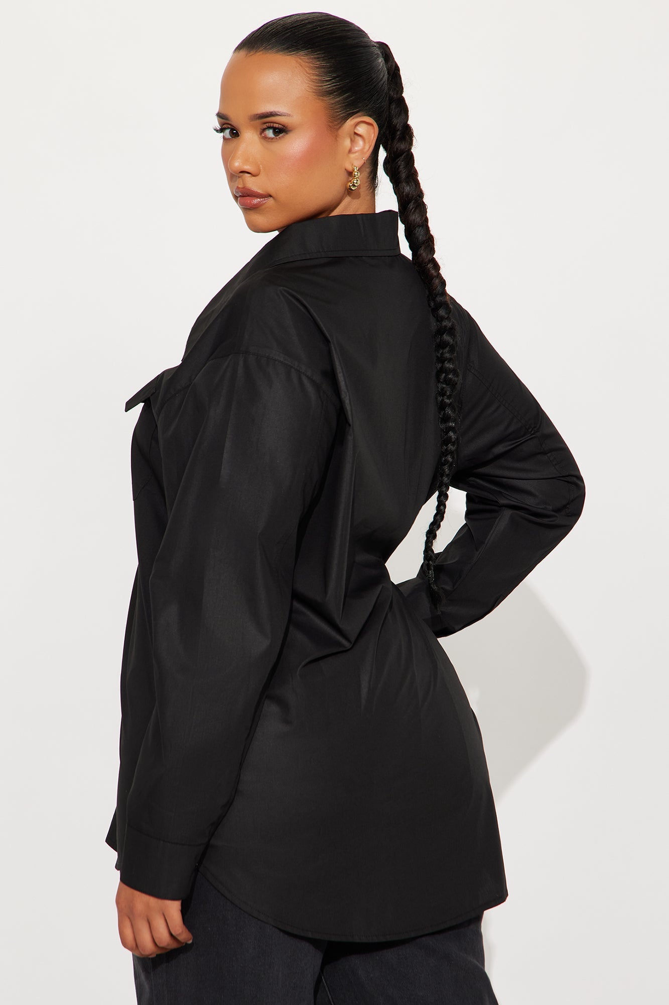 A Classic Poplin Shirt - Black