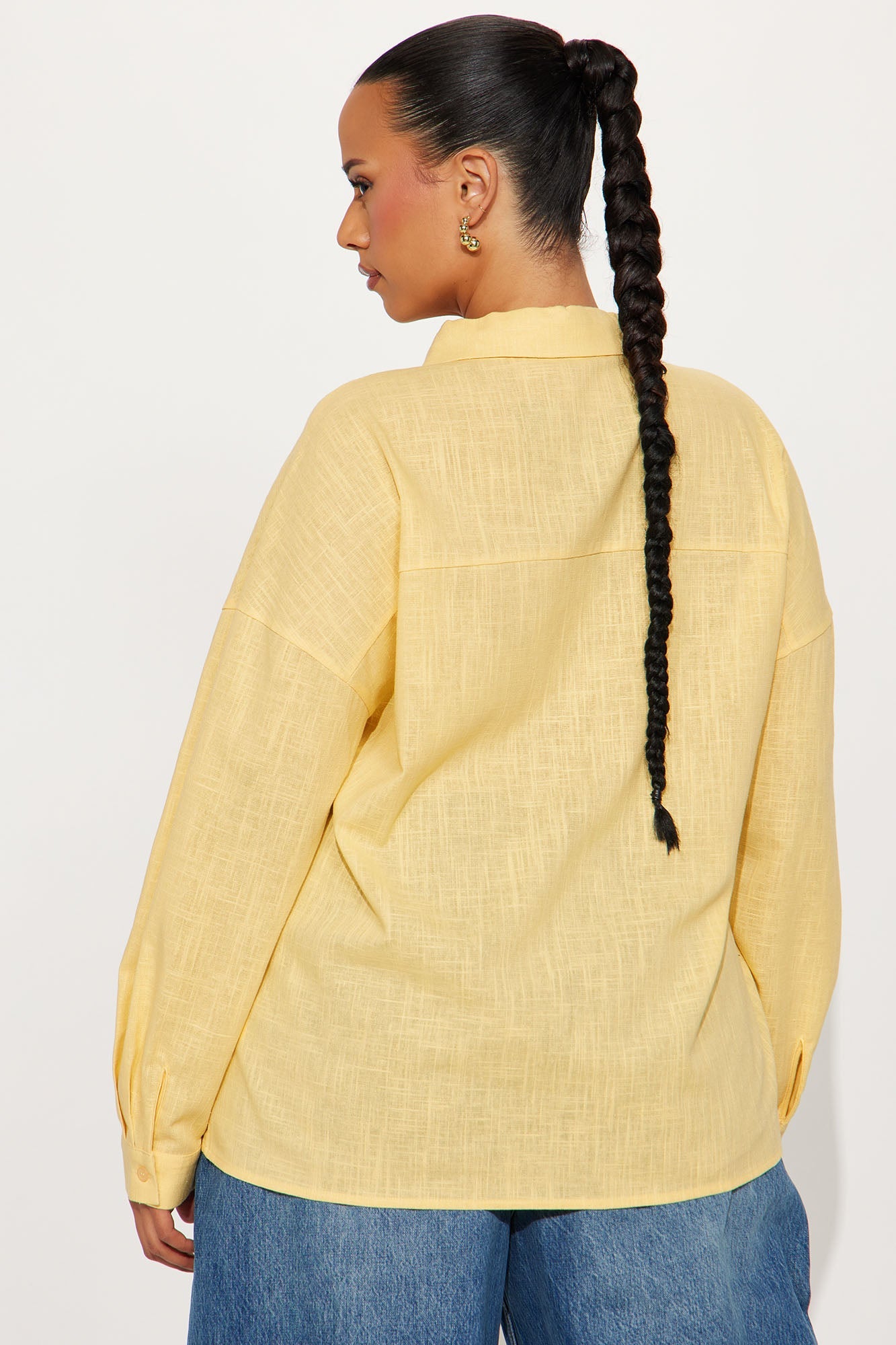 Summer Somewhere Linen Shirt - Butter Yellow