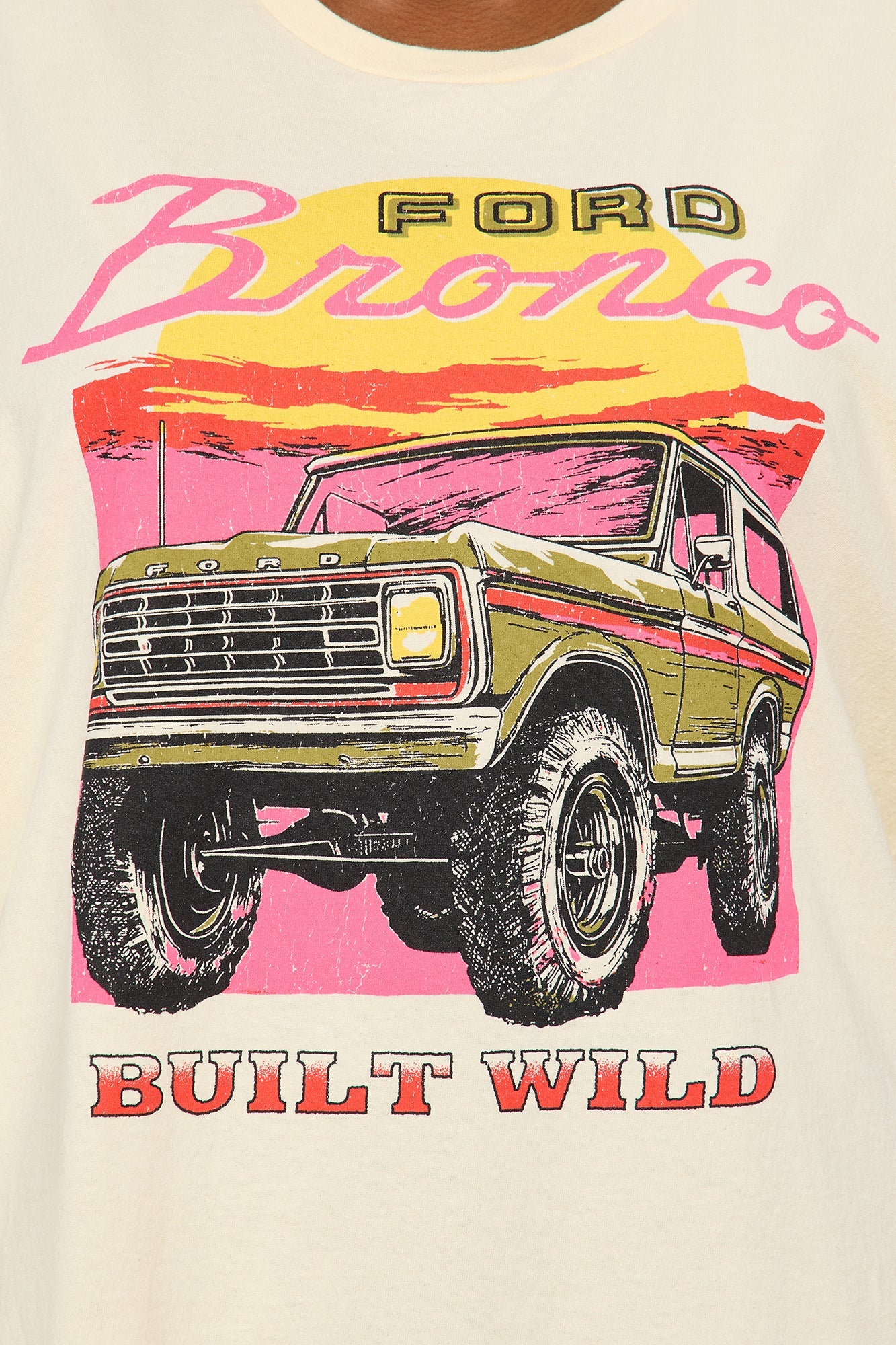 Bronco Wild Washed Oversized Tee - Yellow