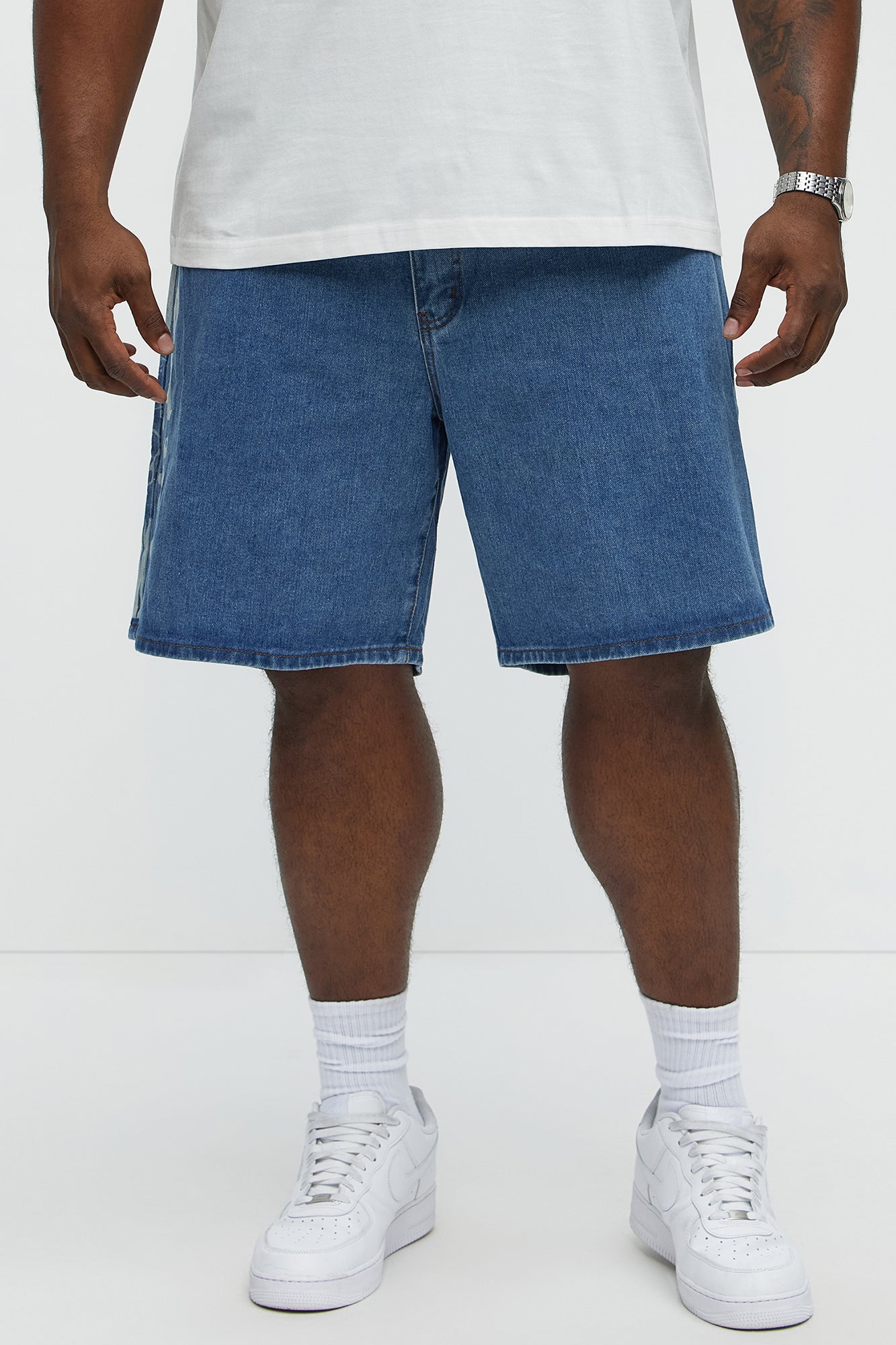 Coast Drift Relaxed Denim Shorts - Medium Blue Wash