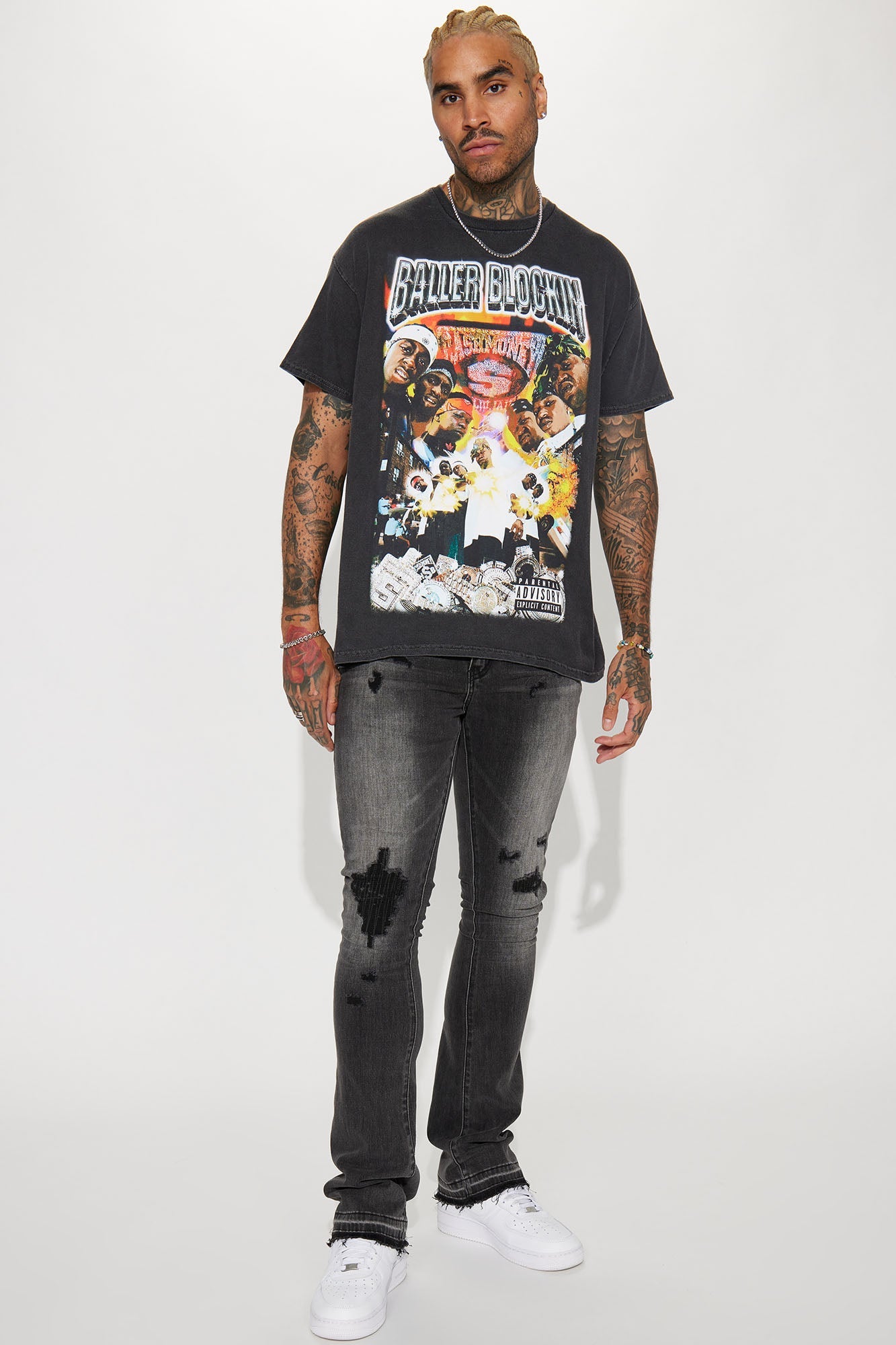 Baller Blockin Cash Money Oversized Short Sleeve Tee - Black