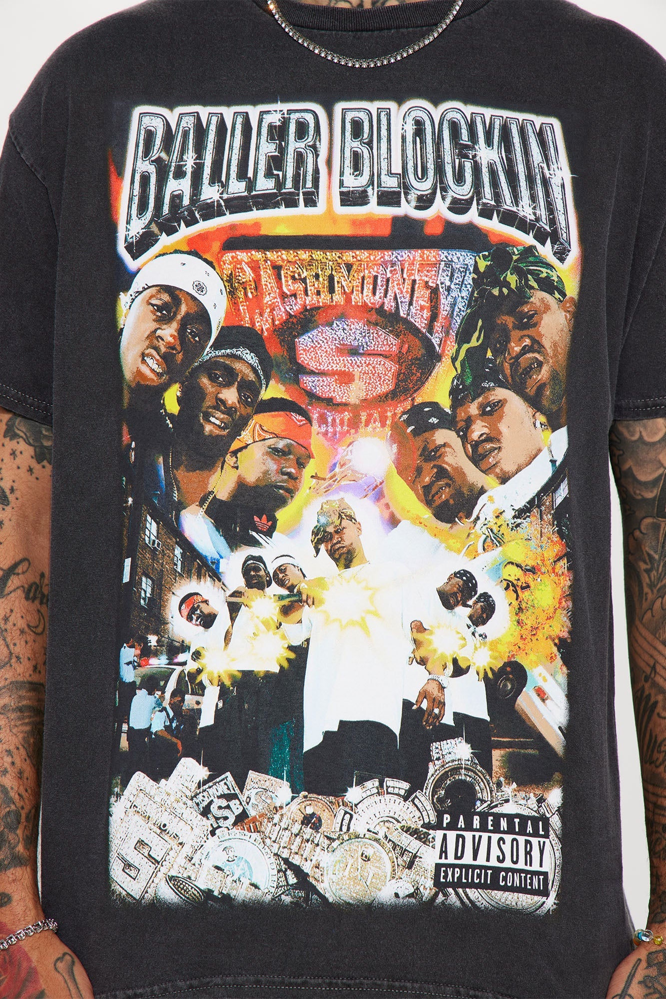 Baller Blockin Cash Money Oversized Short Sleeve Tee - Black