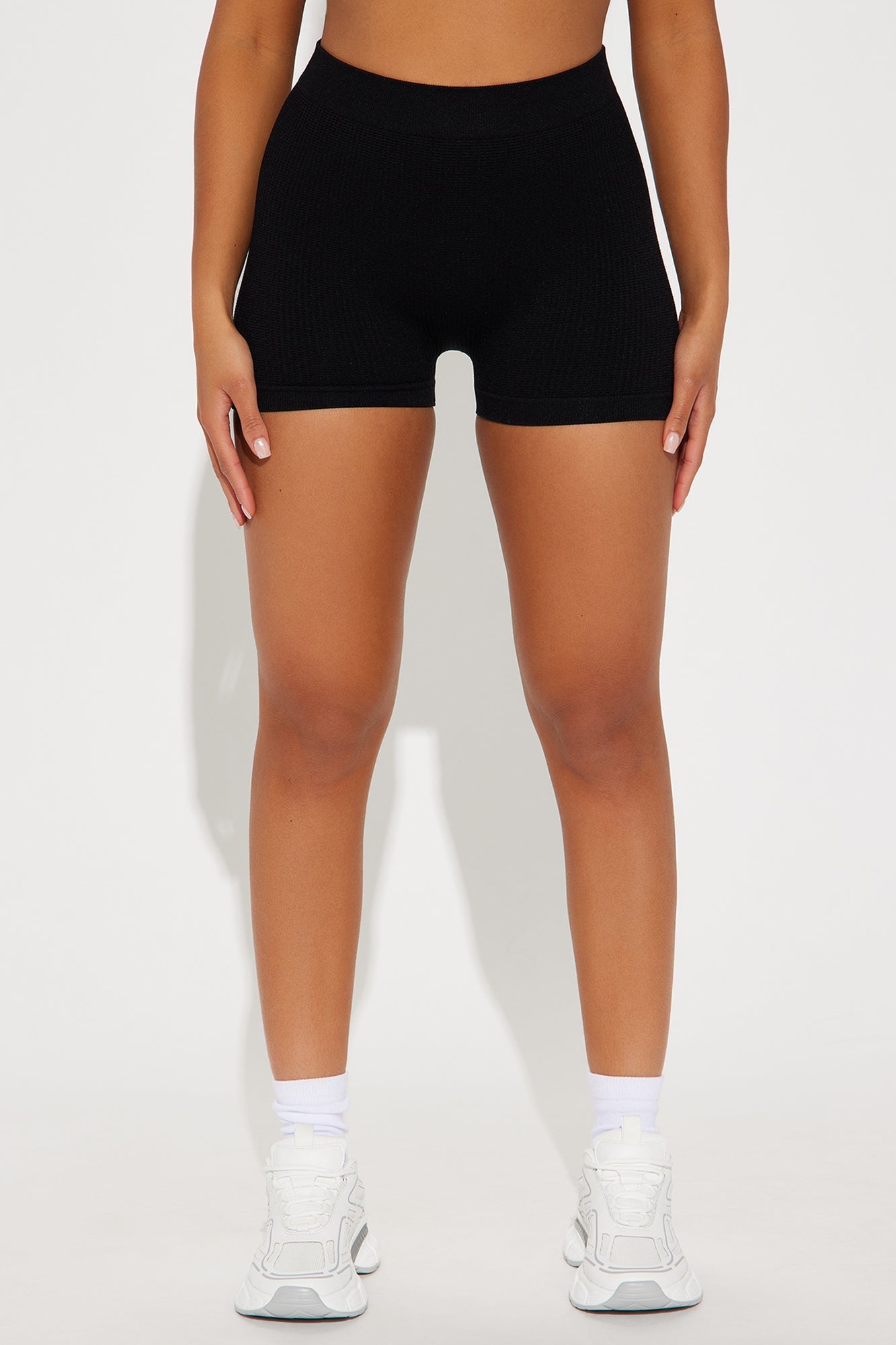 Julia Textured Biker Short - Black