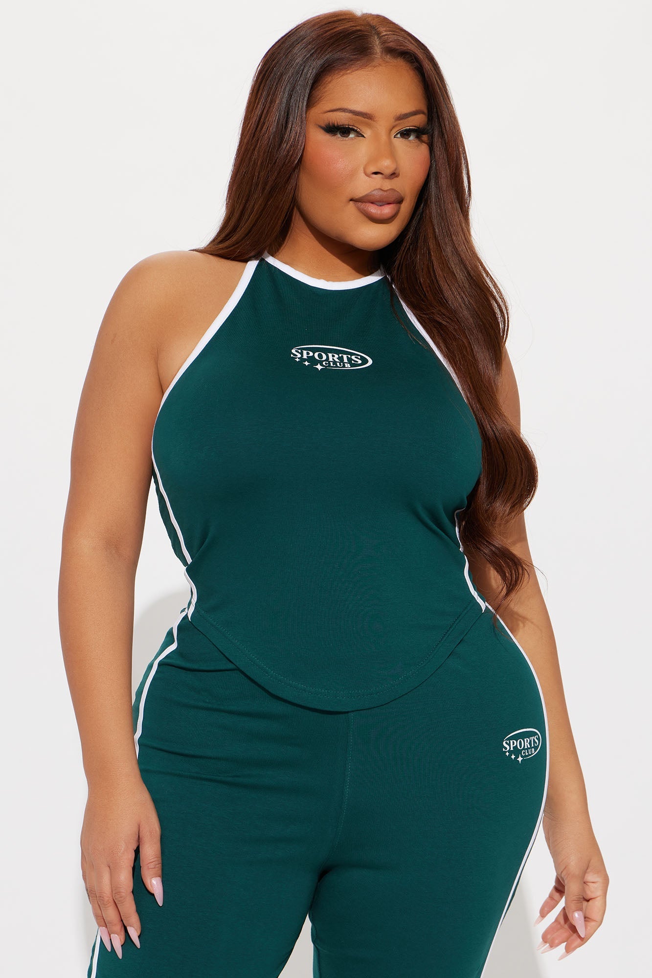 Sports Club Halter Pant Set - Hunter