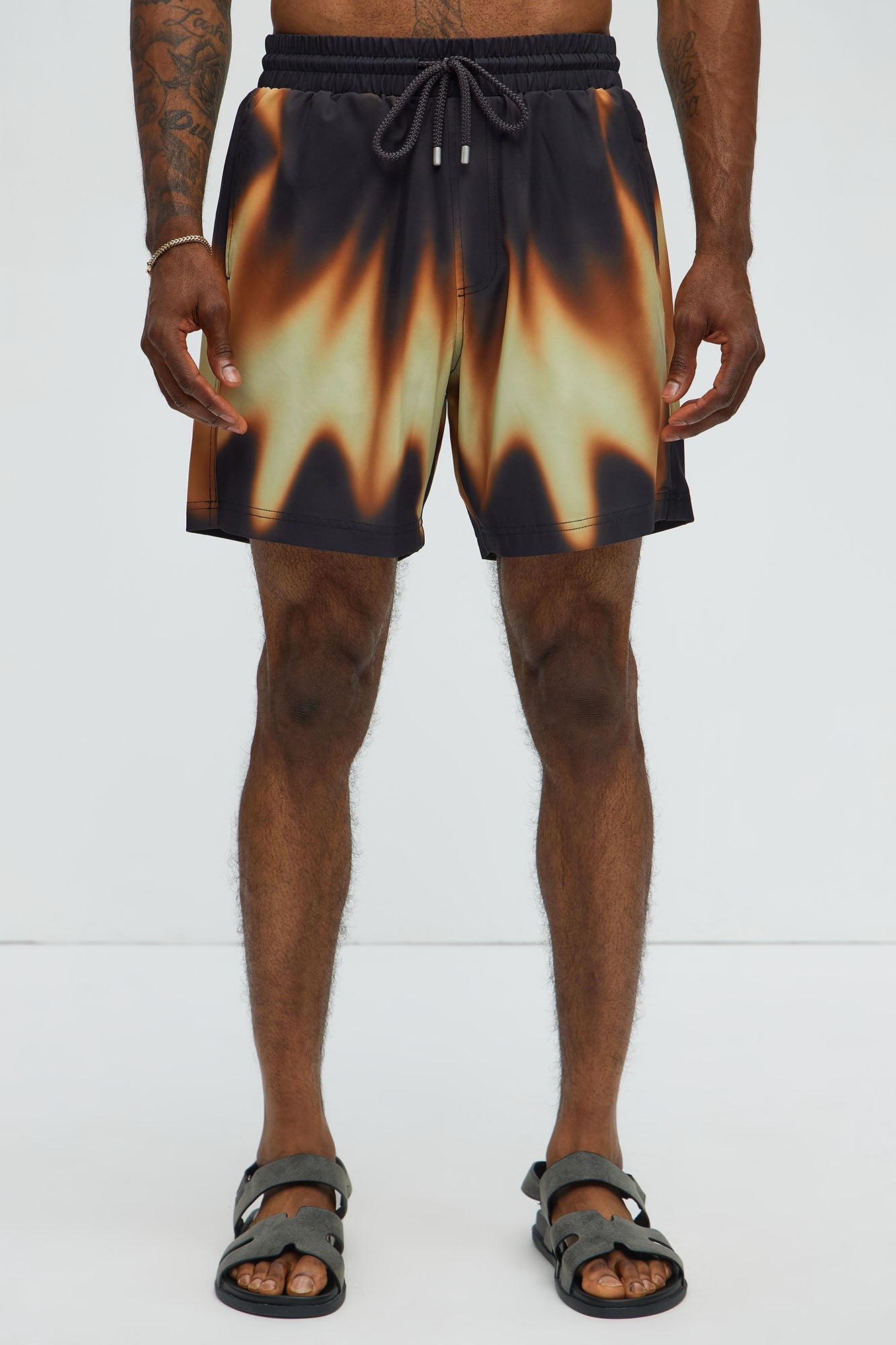 Echo Wave Swim Classic Trunk - Brown/combo