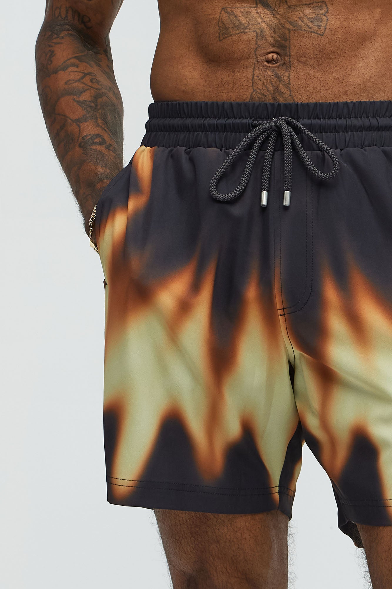 Echo Wave Swim Classic Trunk - Brown/combo