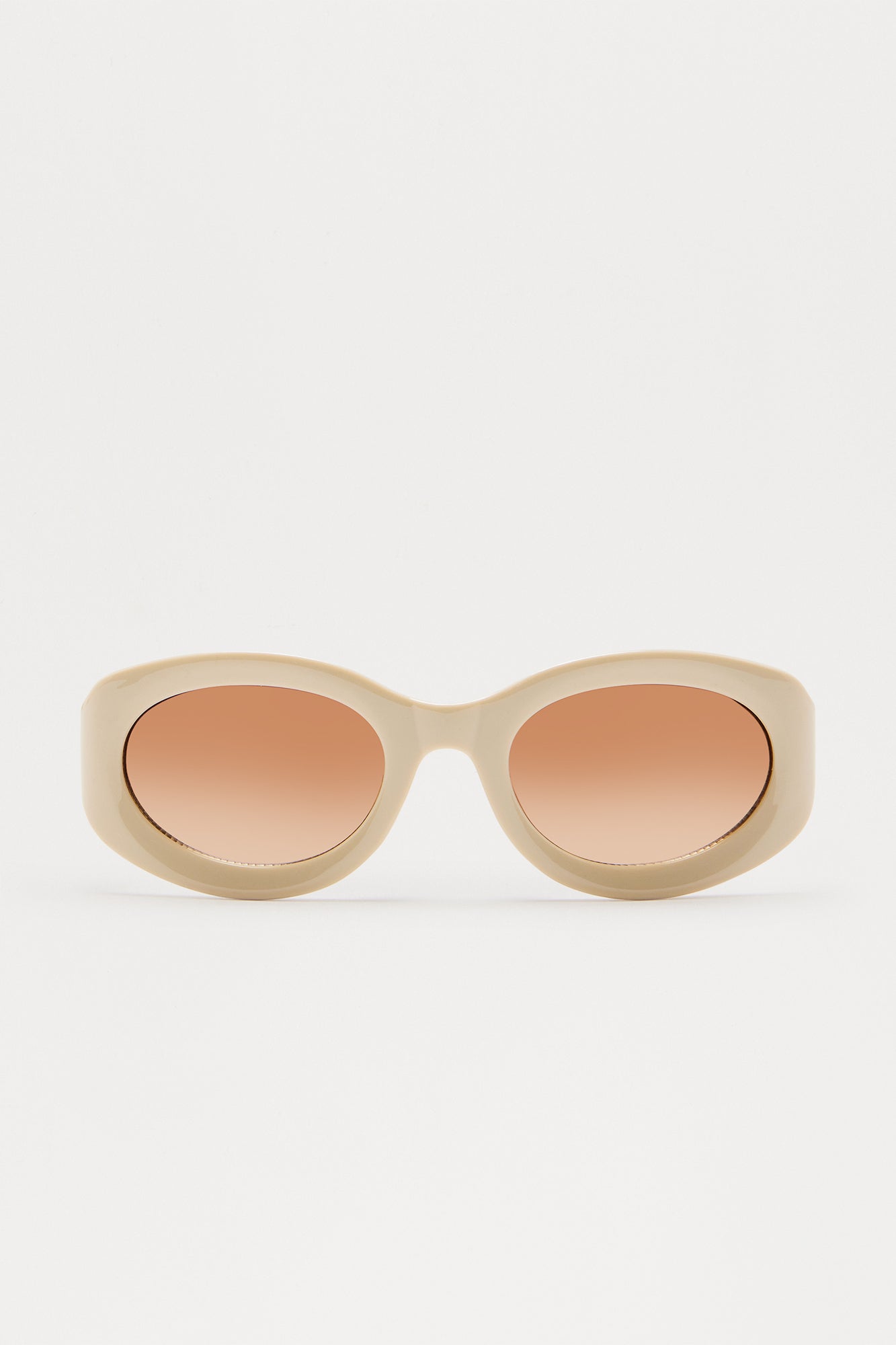 Round Eyes Sunglasses - Cream