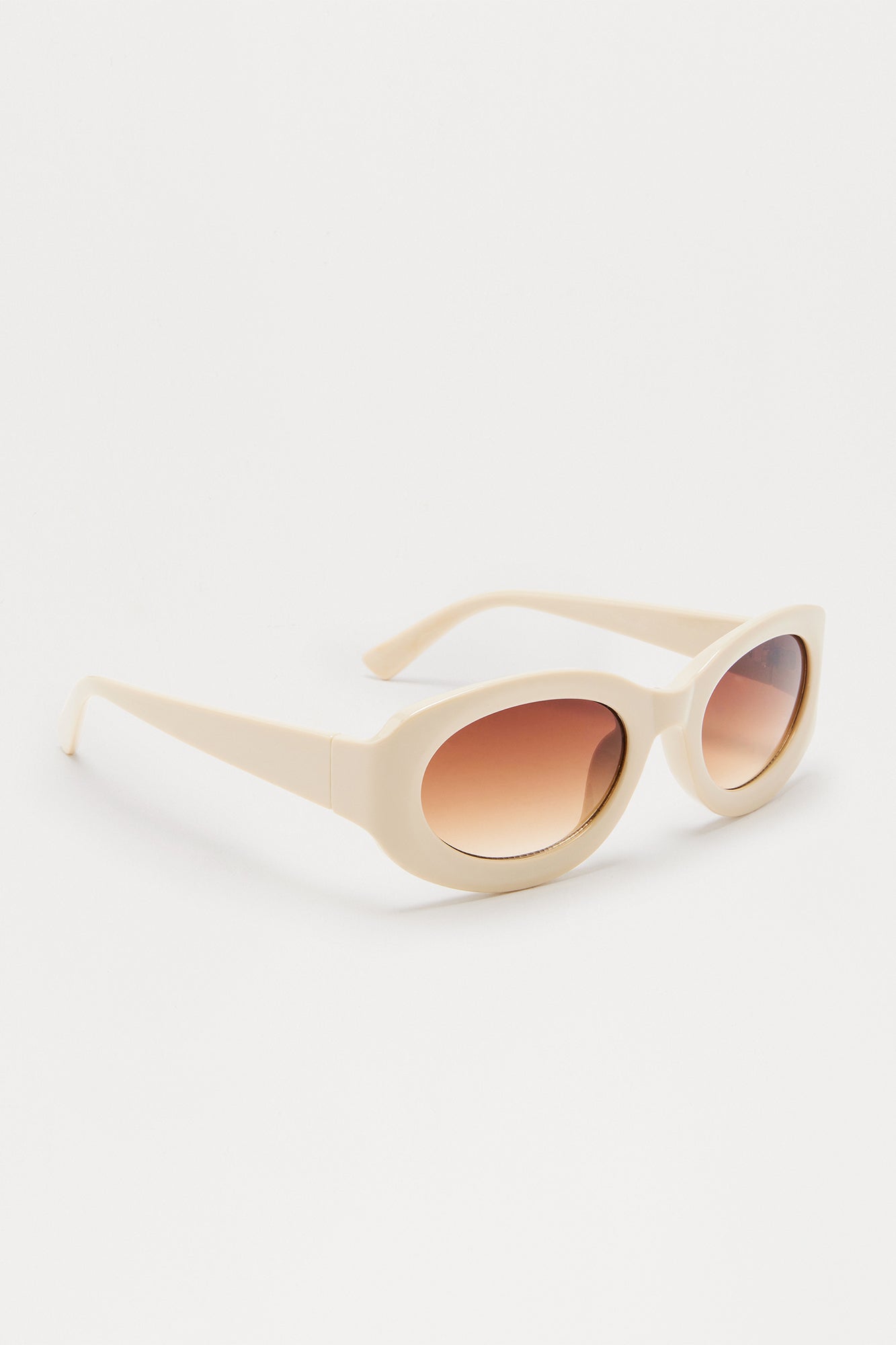 Round Eyes Sunglasses - Cream