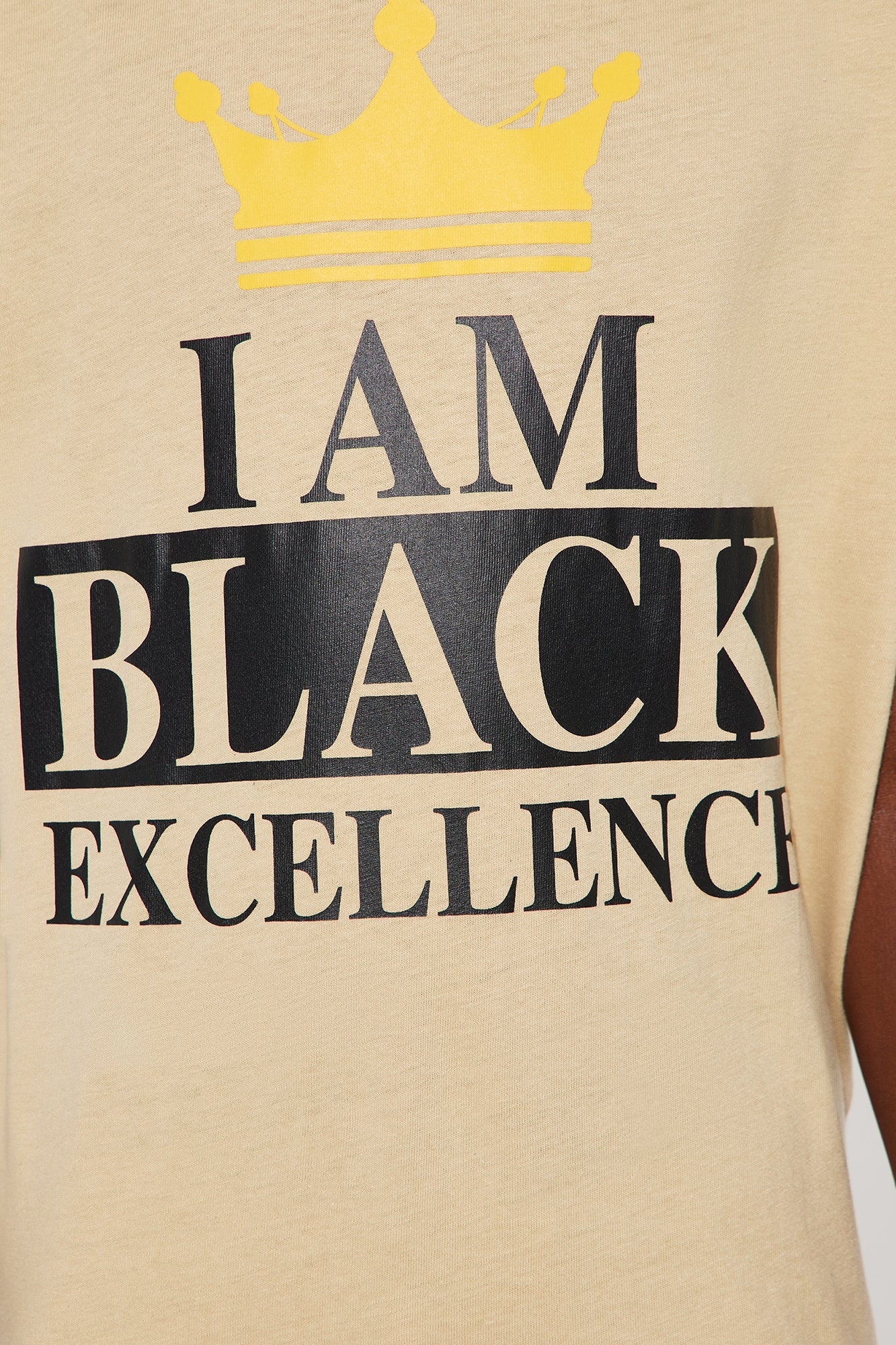 Mini I Am Black Excellence Short Sleeve Tee - Sand