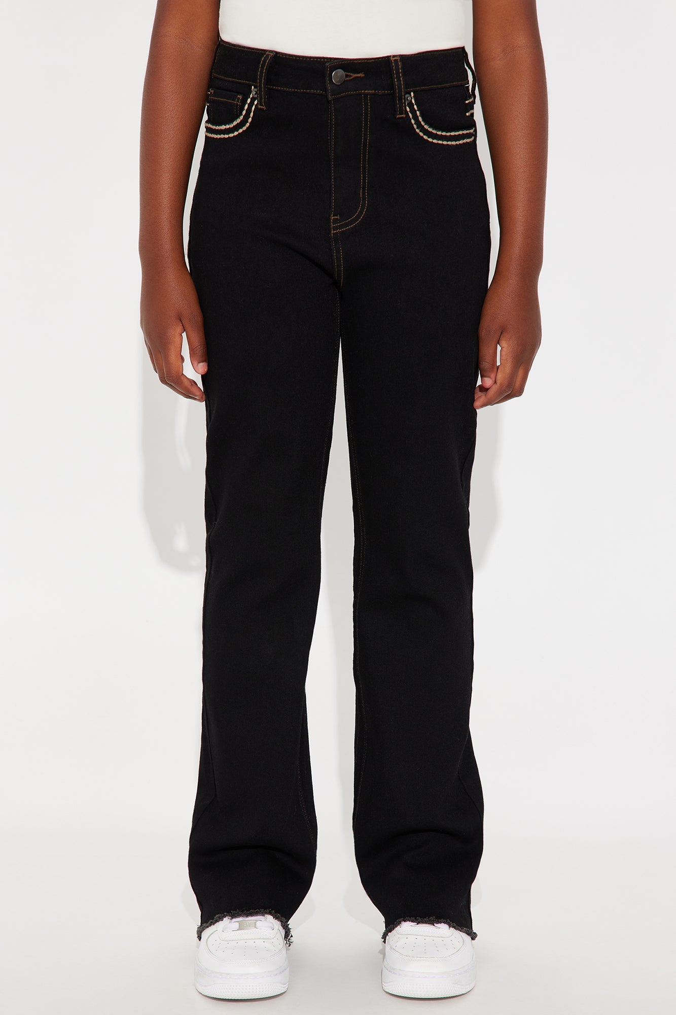Mini Dallas Mid Rise Stretch Flare Jeans - Black