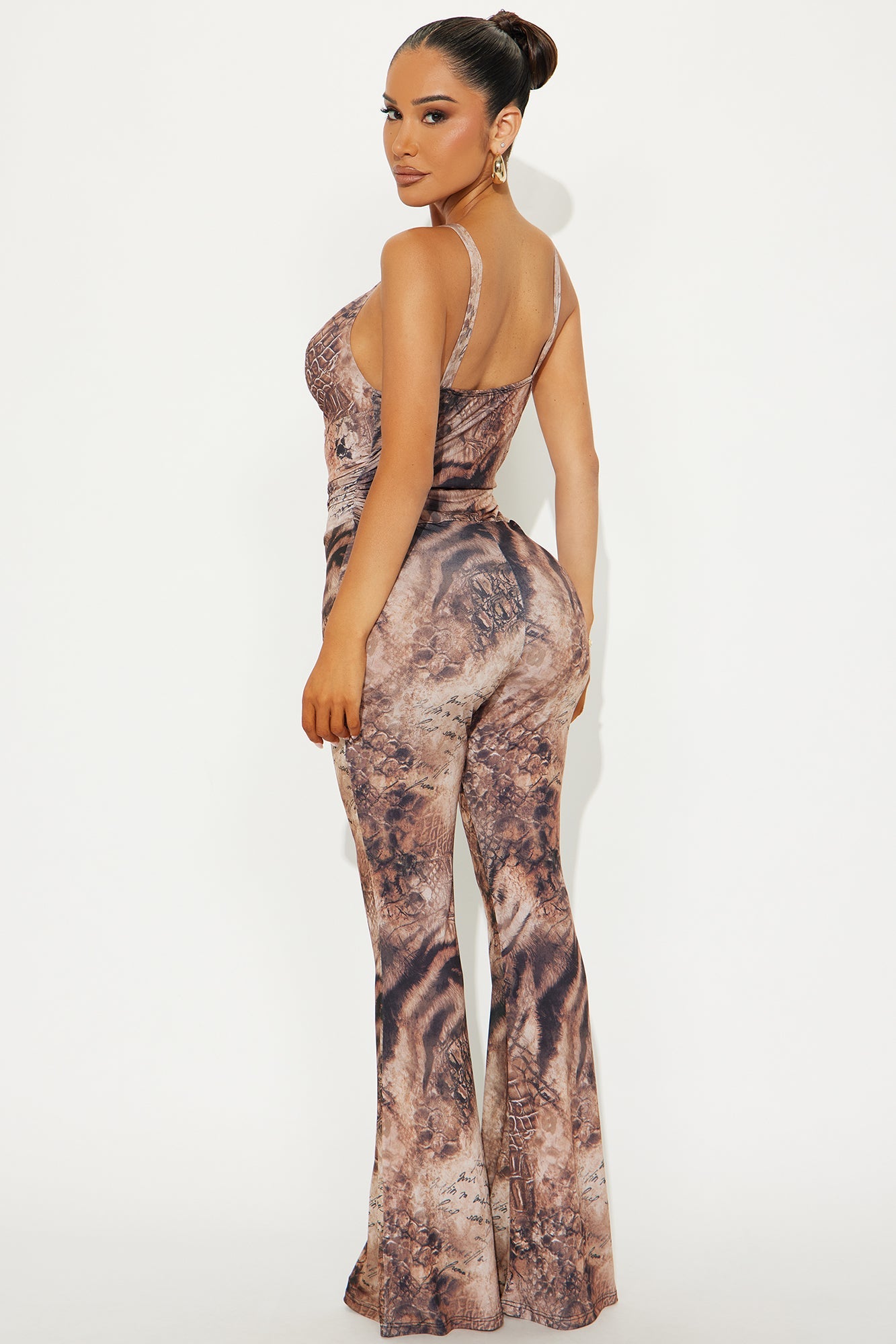 Spicing Things Up Animal Print Jumpsuit - Brown/combo