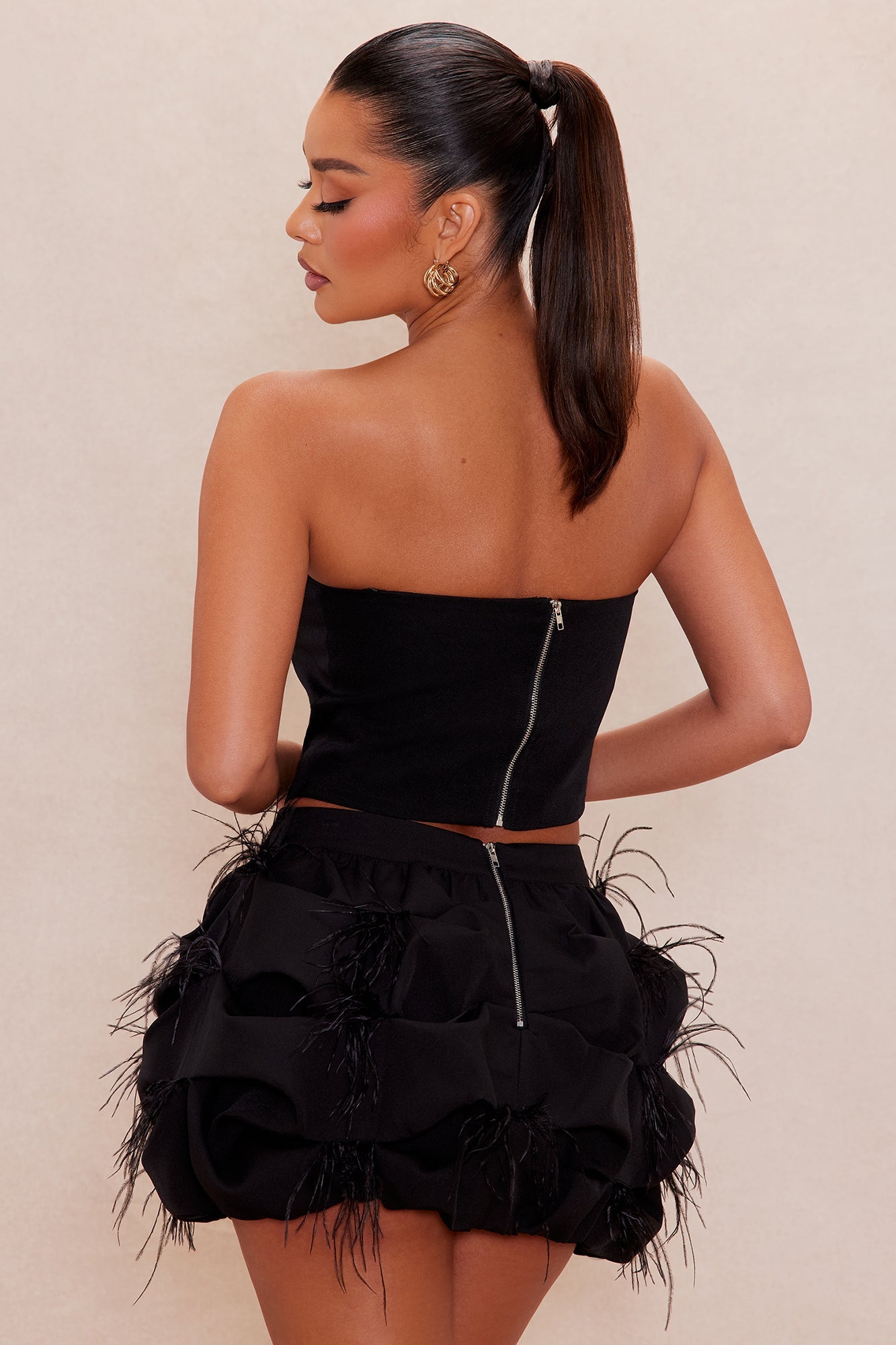 Chloe Corset Mini Skirt Set - Black