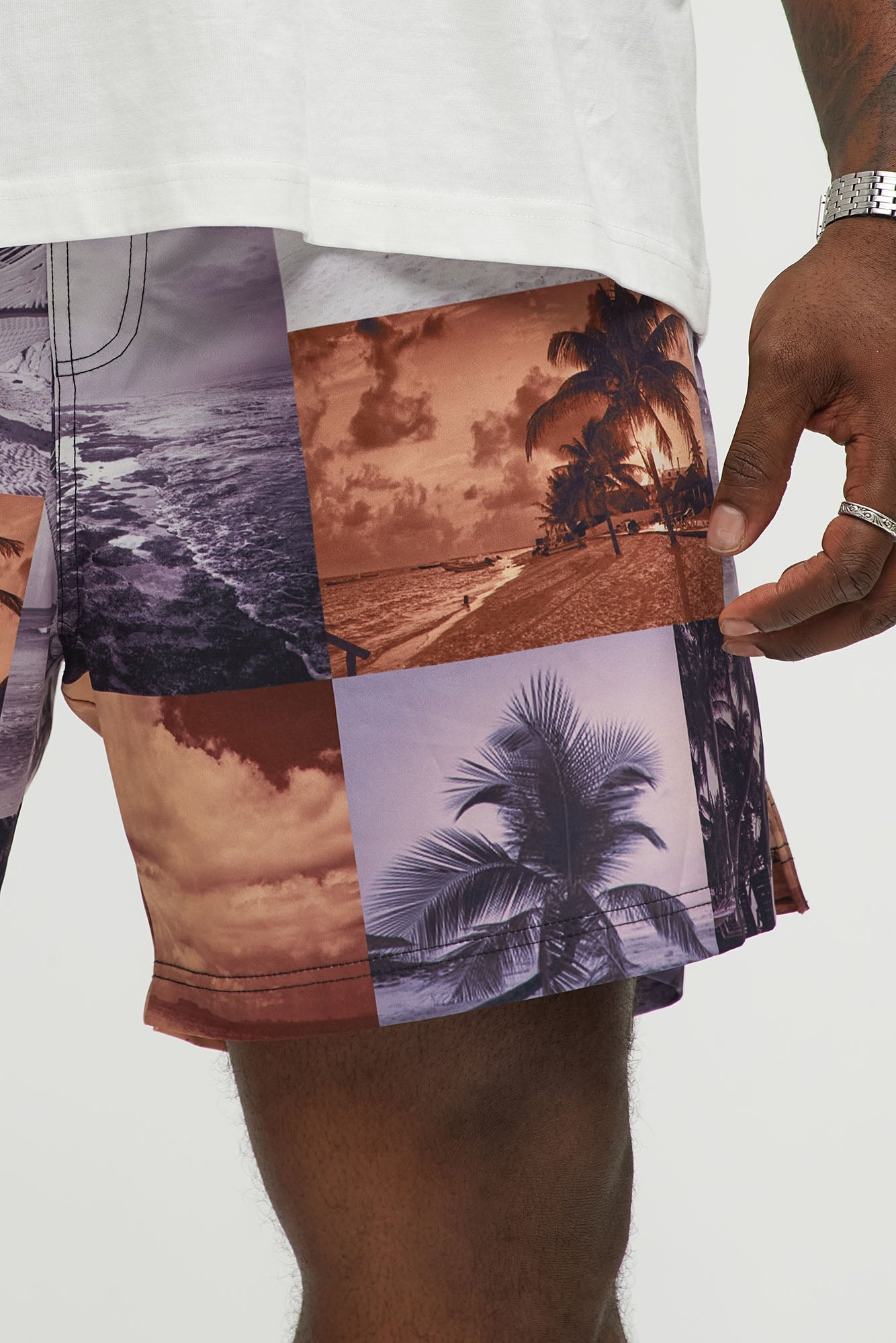 Tropical Focus Swim Mid Trunk - Brown/combo
