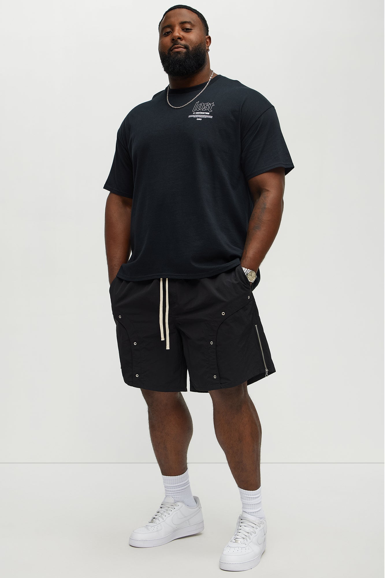 Hardware Relaxed Nylon Shorts - Black