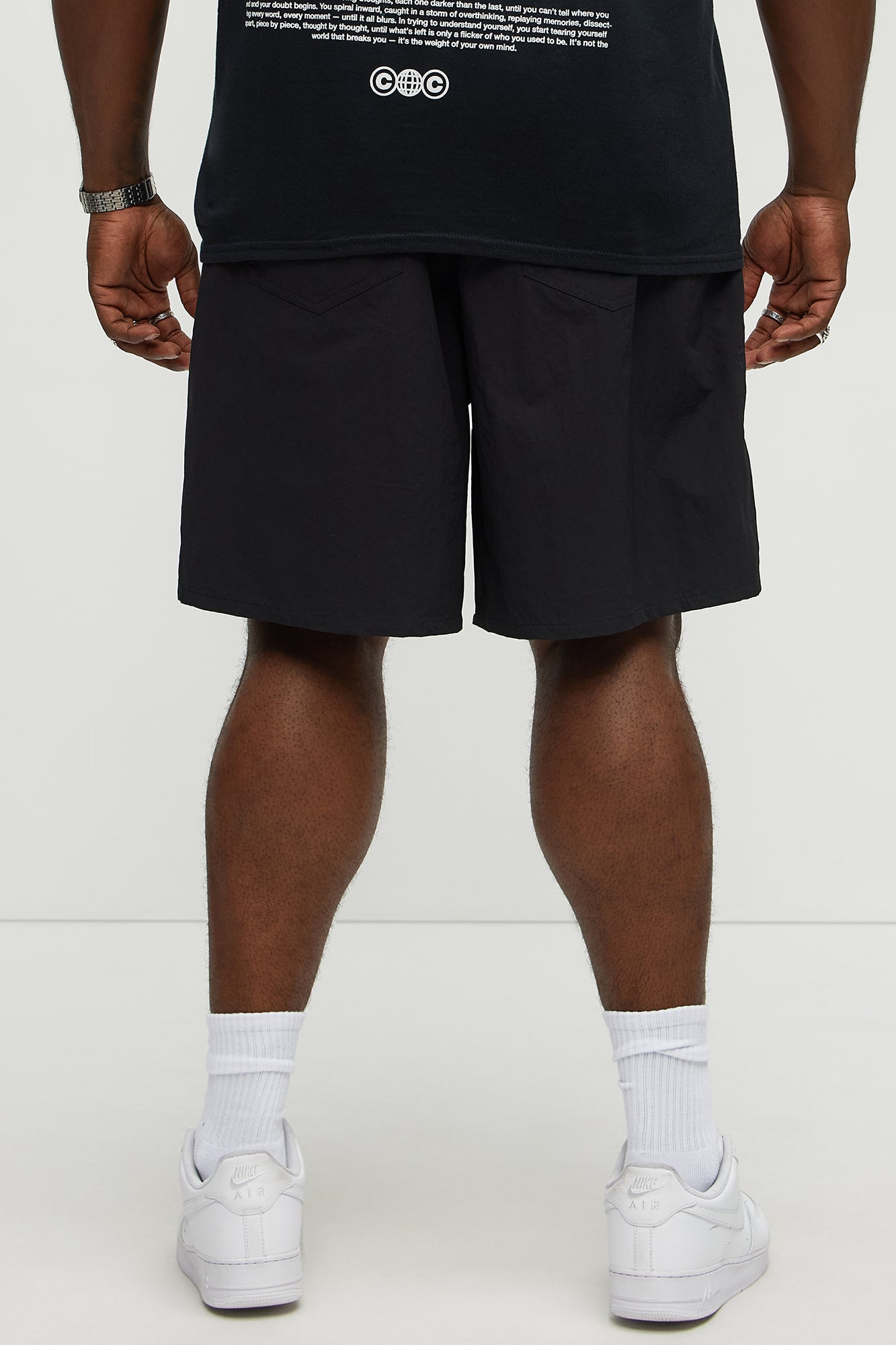 Hardware Relaxed Nylon Shorts - Black