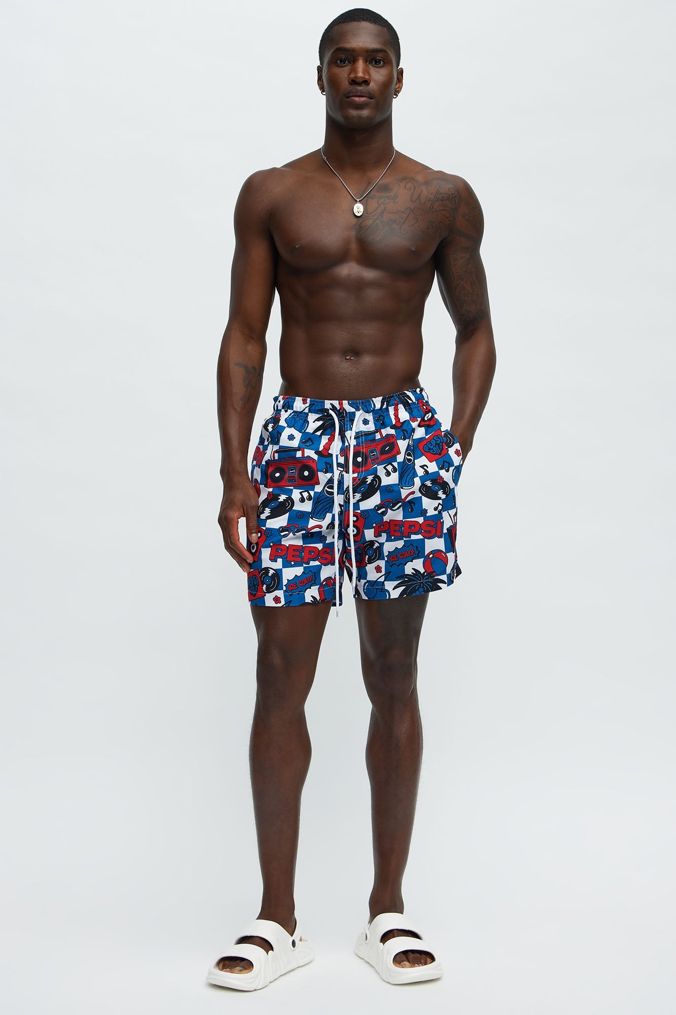 Pepsi Splash Swim Classic Trunk - White/combo