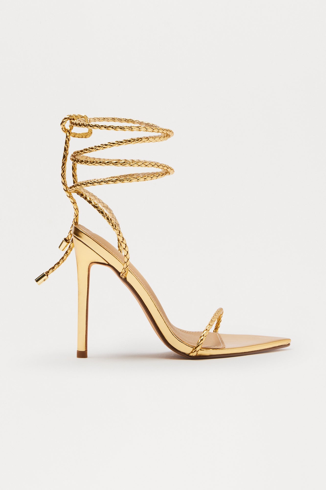 Zayn Wrap Up Stiletto Heels - Gold