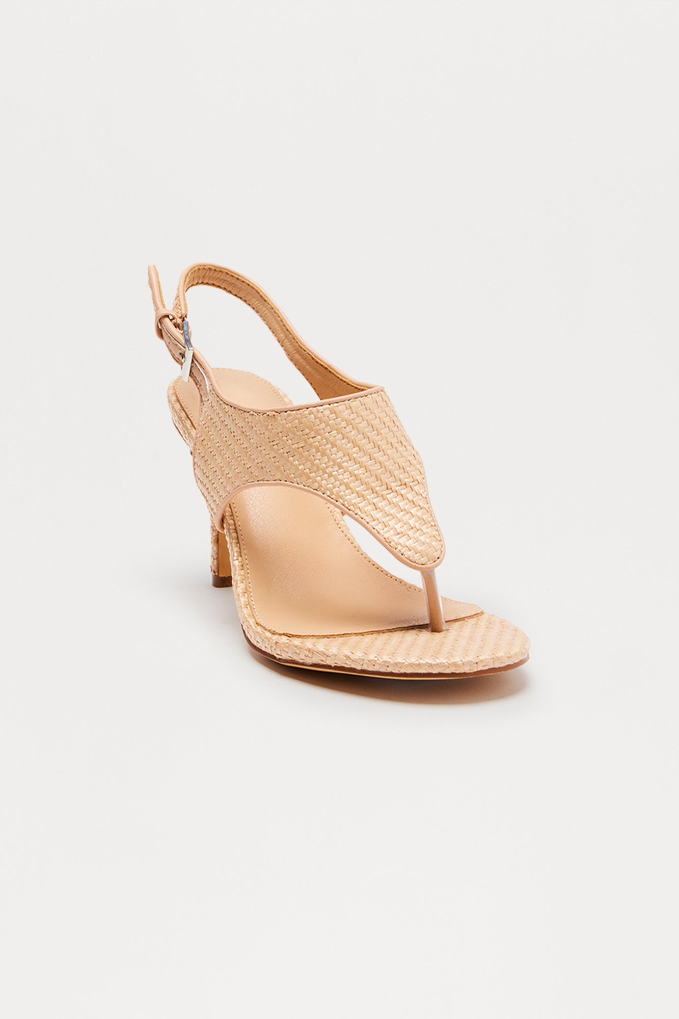 Cary Raffia Thong Heels - Taupe