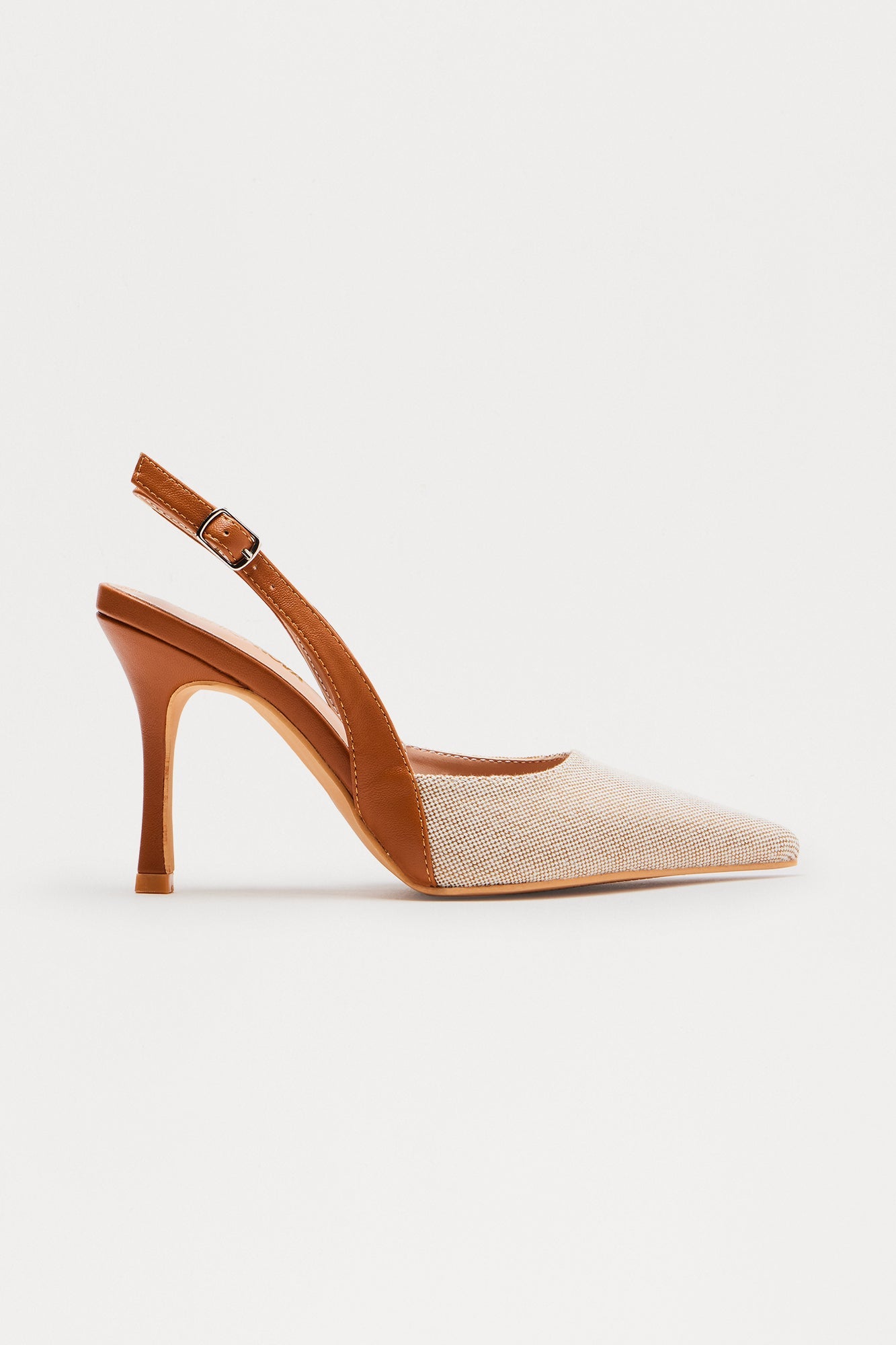 Chivi Raffia Slingback Pumps - Brown/combo