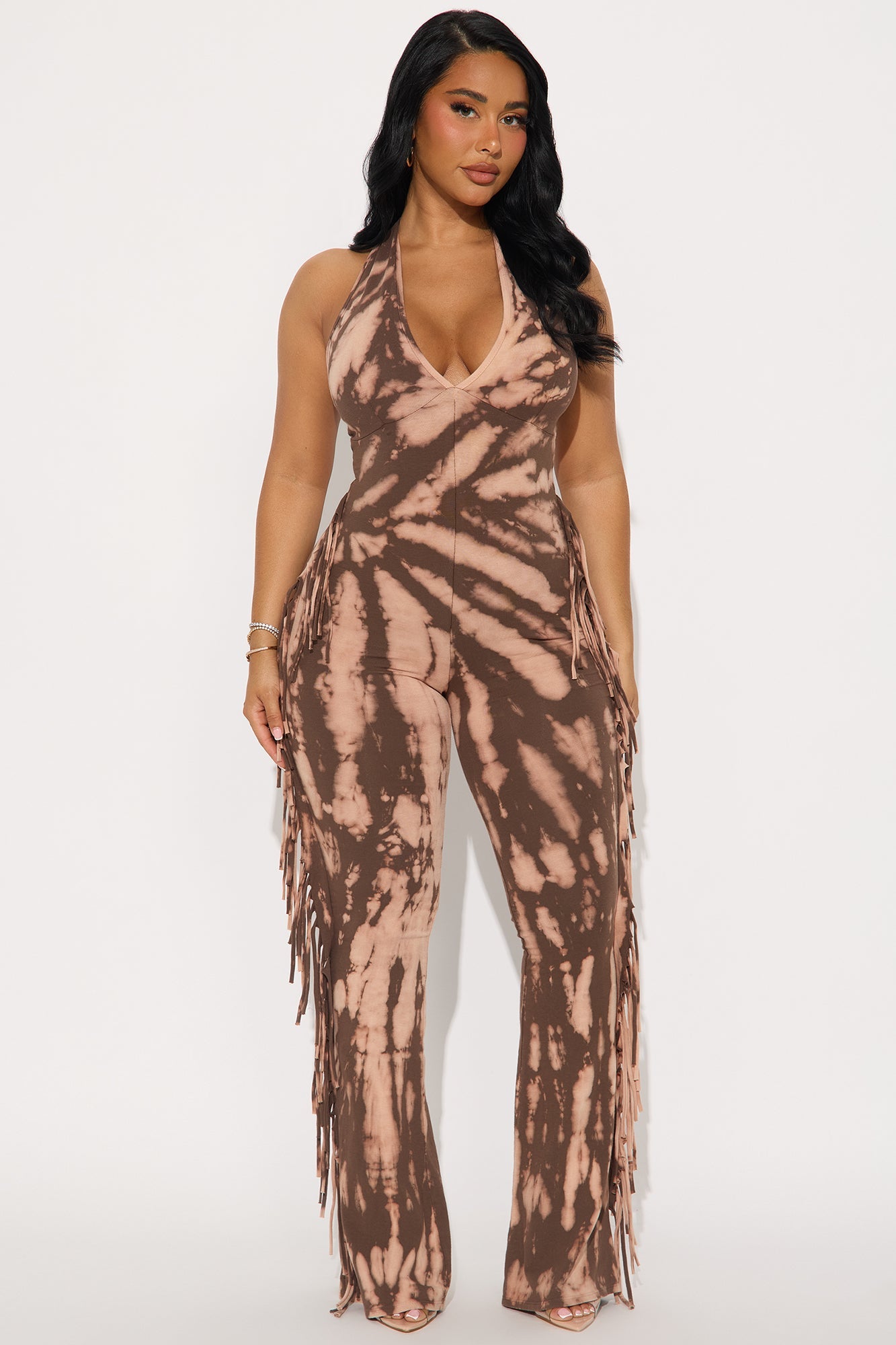 Teresa Halter Tie Dye Jumpsuit - Mocha/combo
