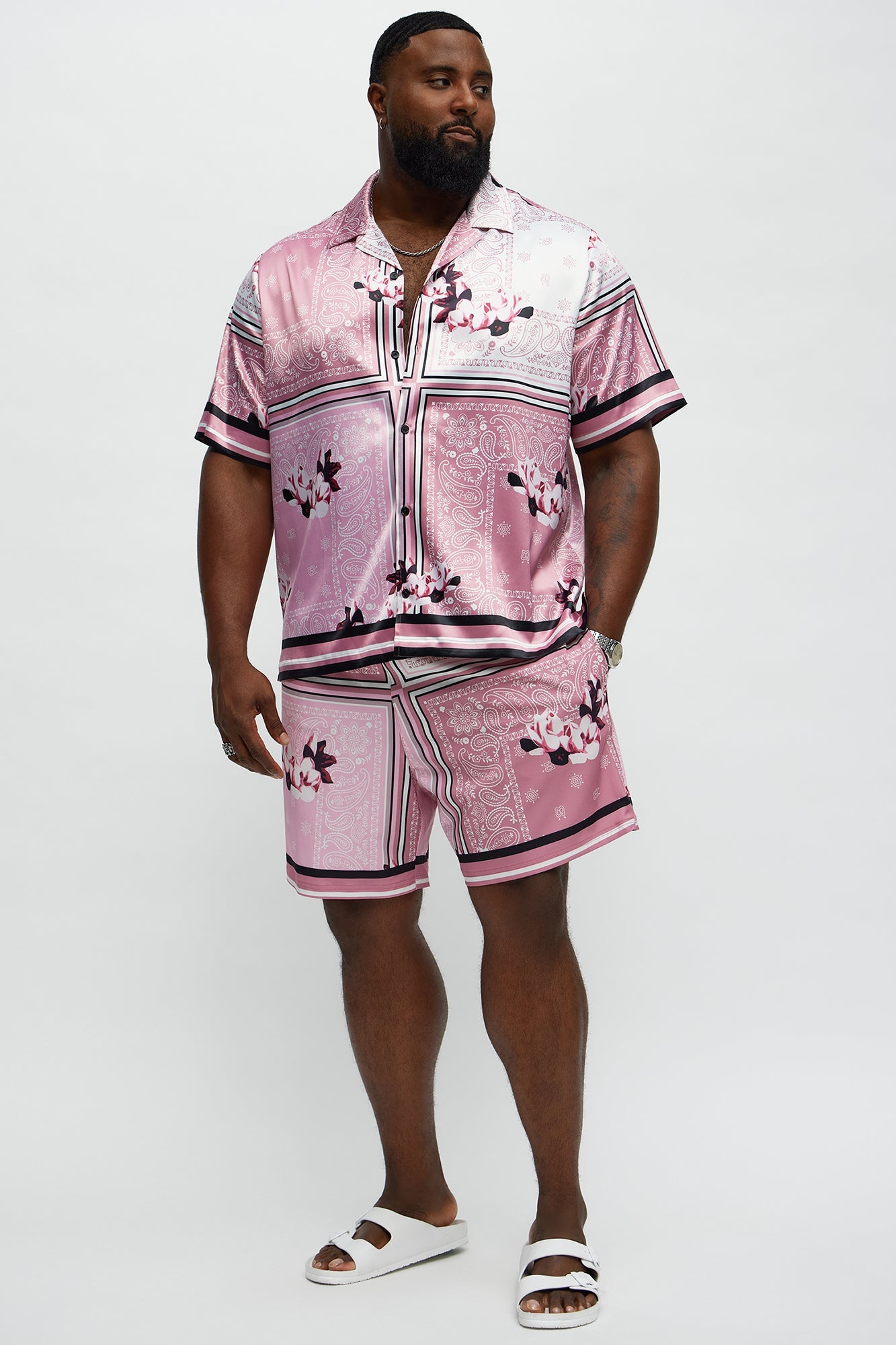 Paisley Drift Swim Classic Trunk - Pink/combo