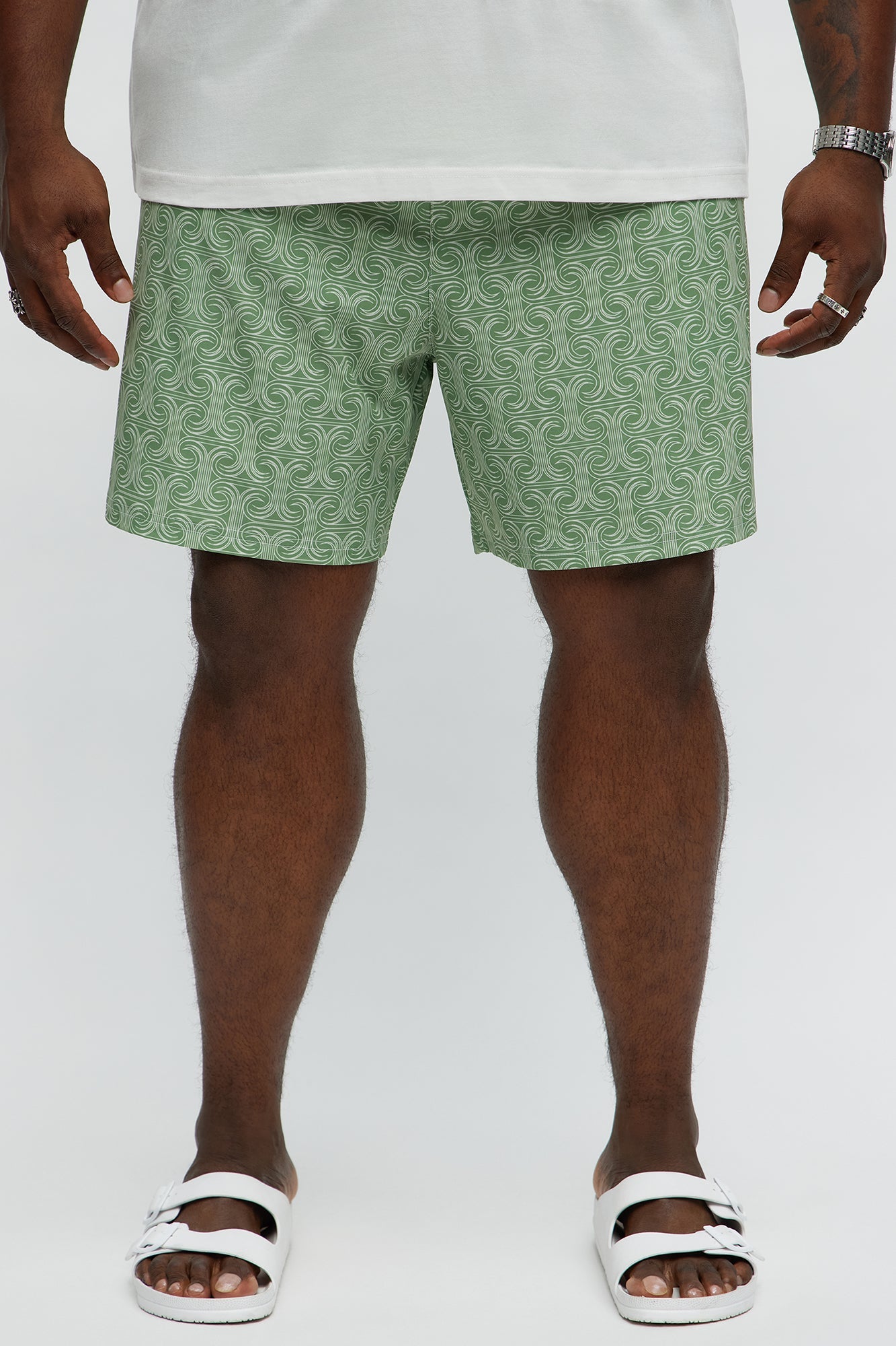 Temple Tide Swim Classic Trunk - Green/combo
