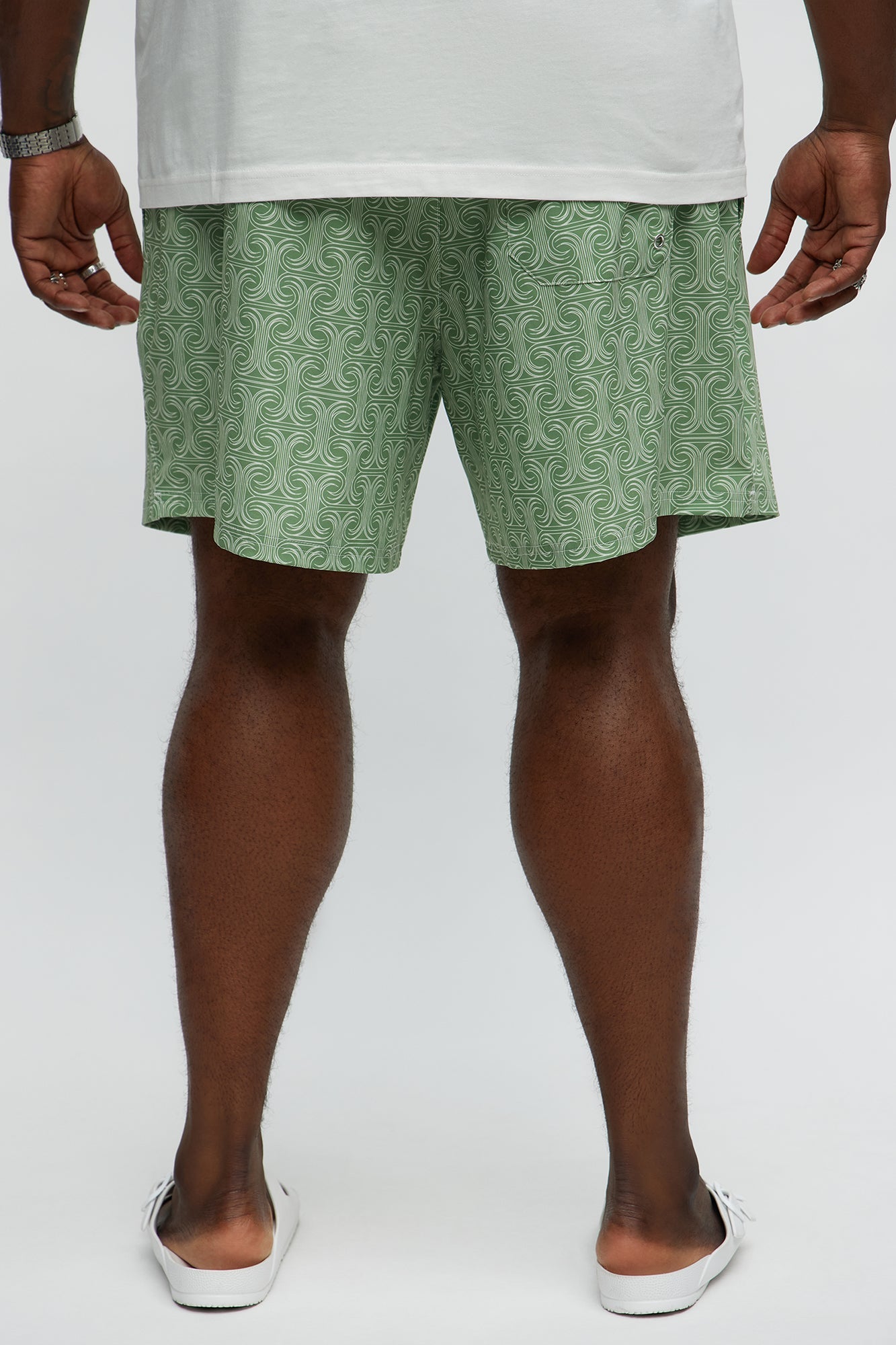 Temple Tide Swim Classic Trunk - Green/combo