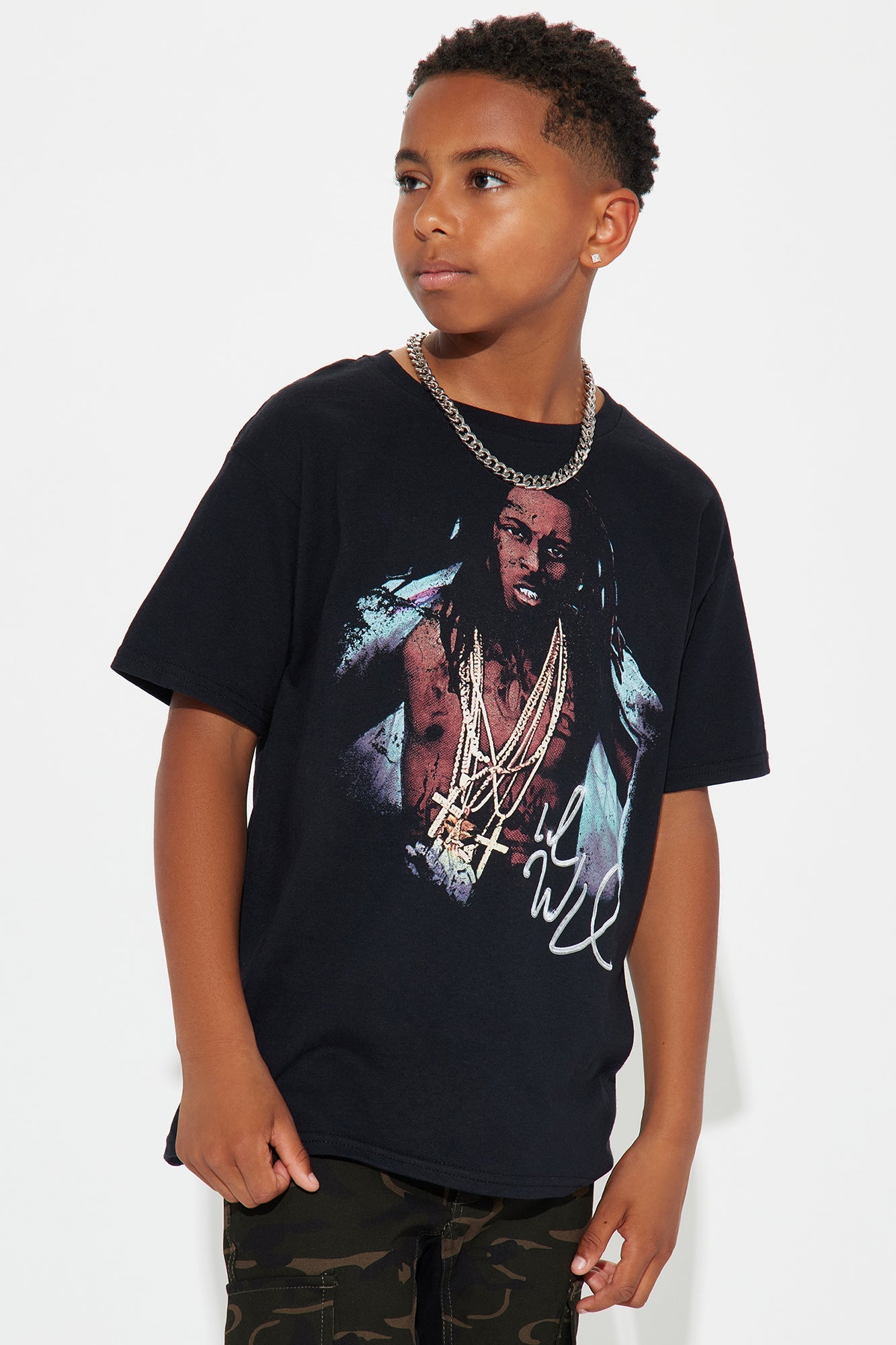 Mini Lil Wayne Mini Portrait Short Sleeve Tee - Black