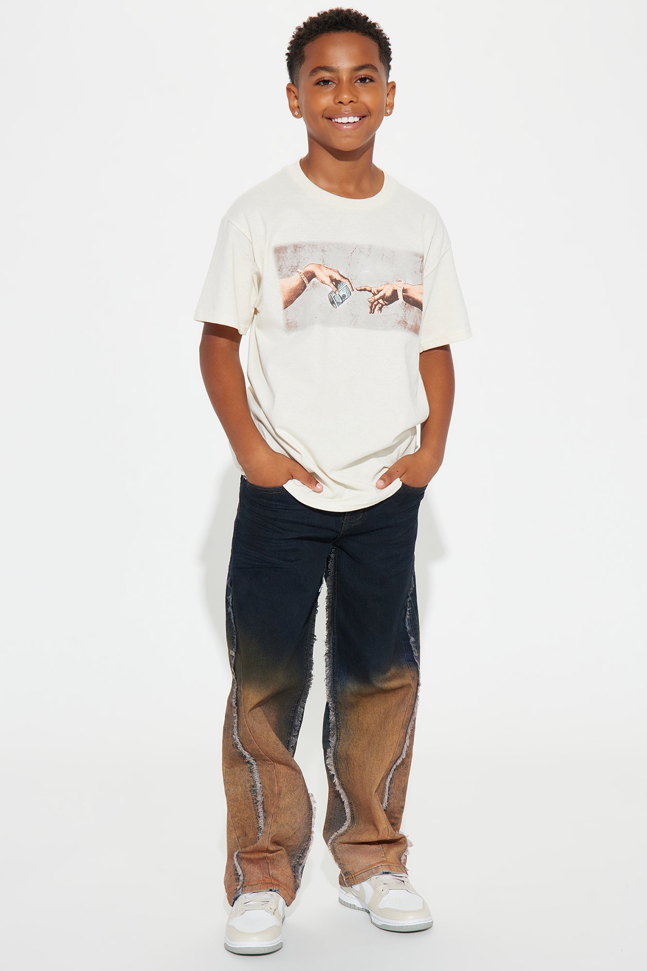 Mini Creation Of Hustle Short Sleeve Tee - Sand